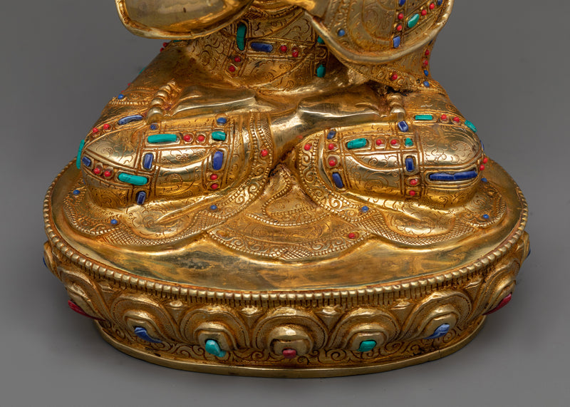 Gold Gilded Tsongkhapa Statue | Discover Enlightenment with our Sculpture