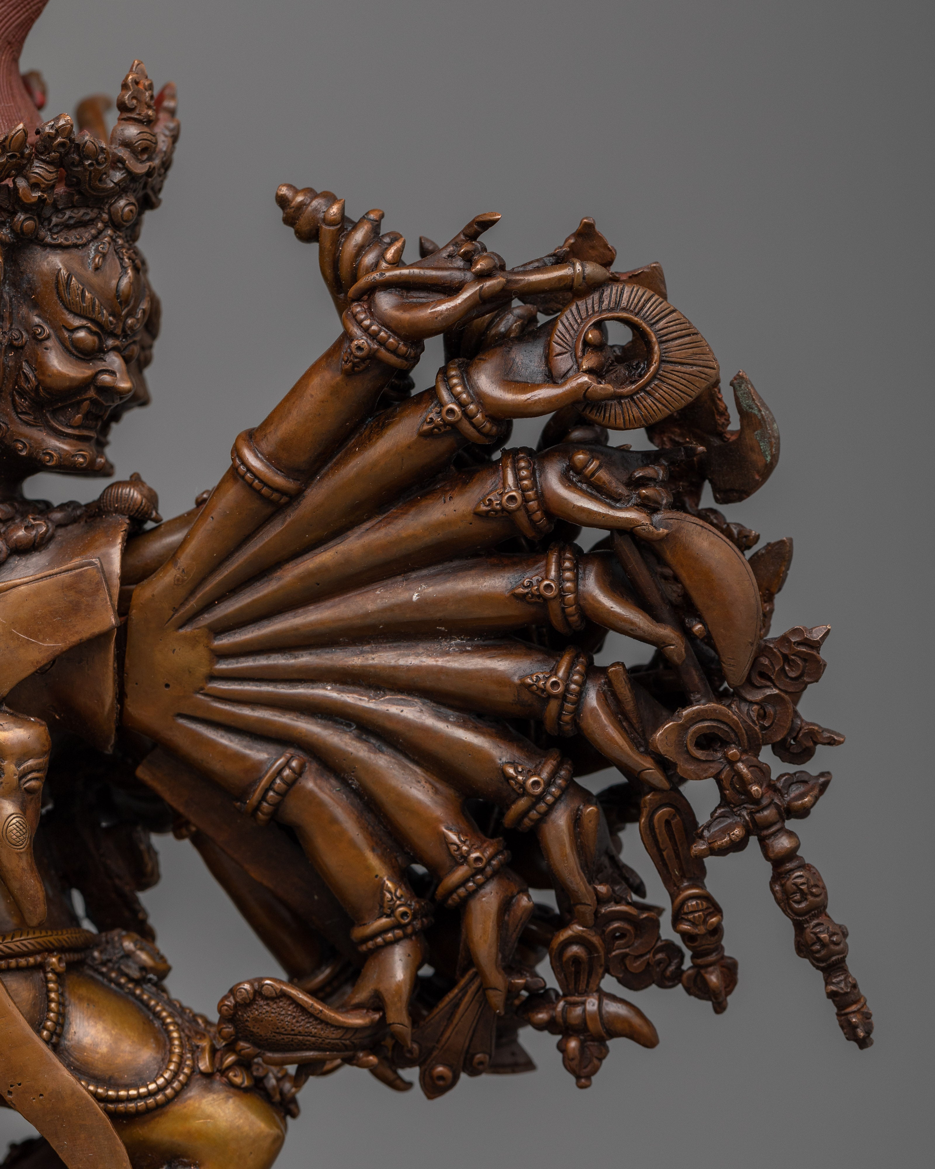 Yamantaka Oxidized Copper Statue | Unravel Mystique with Sacred Sculpture