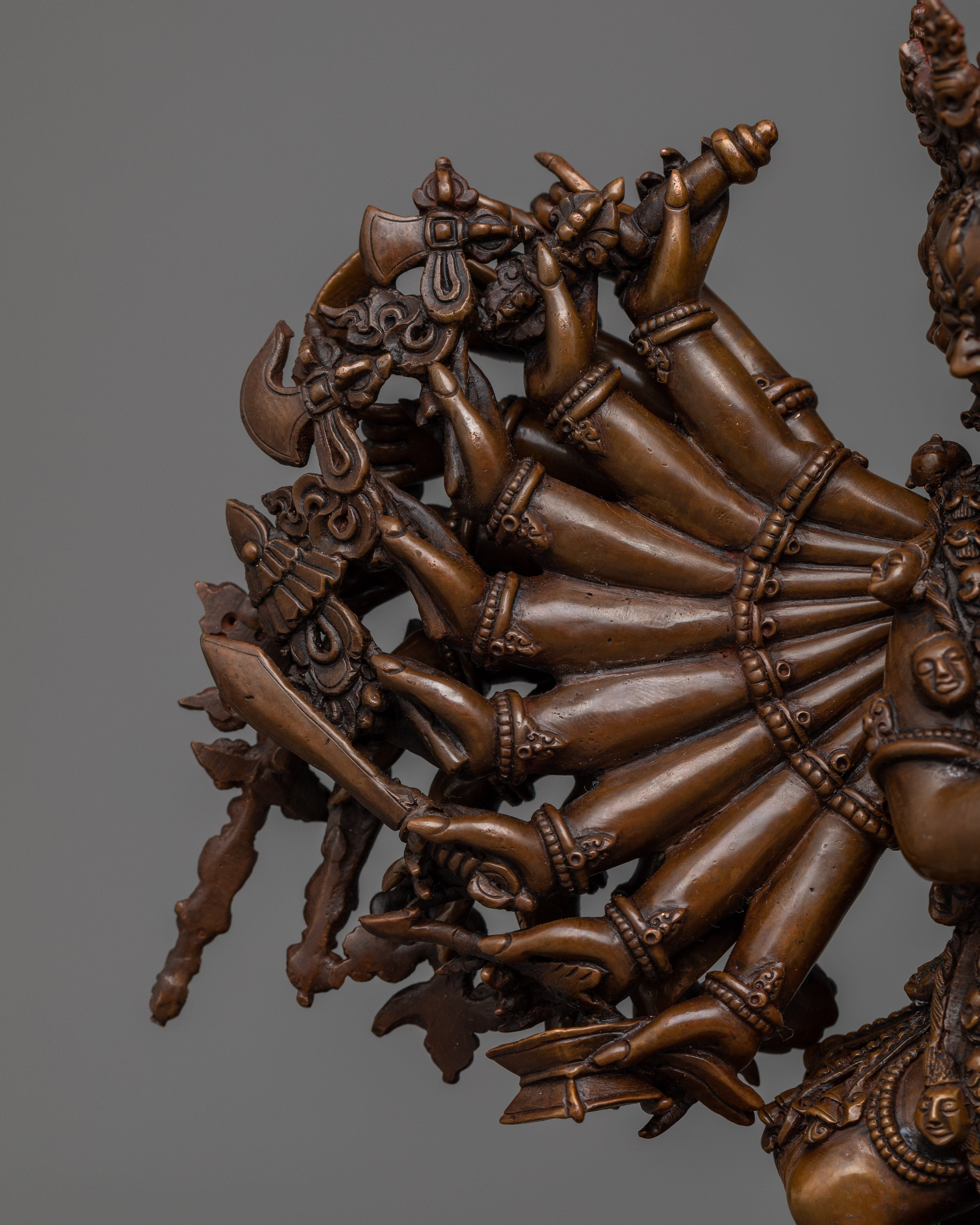 Yamantaka Oxidized Copper Statue | Unravel Mystique with Sacred Sculpture
