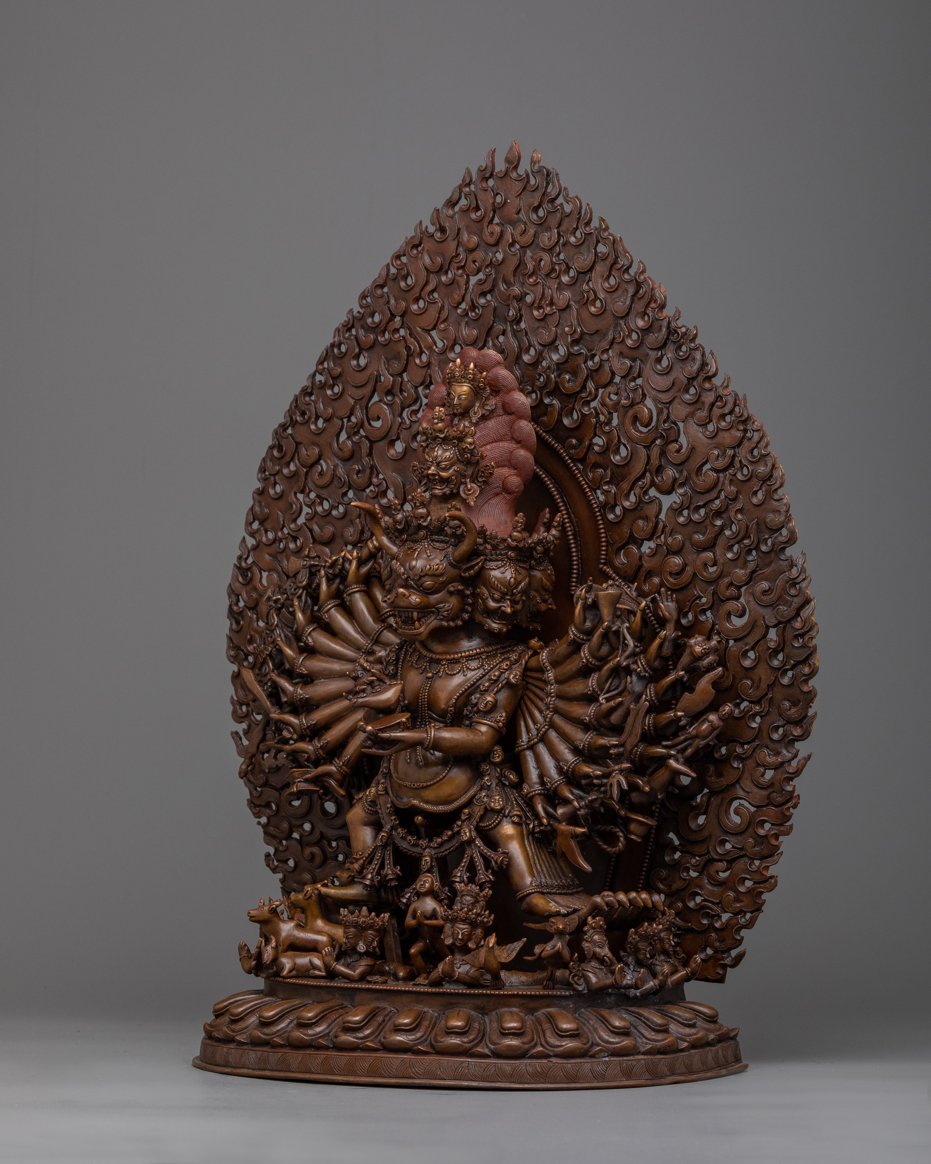 Yamantaka Oxidized Copper Statue | Unravel Mystique with Sacred Sculpture