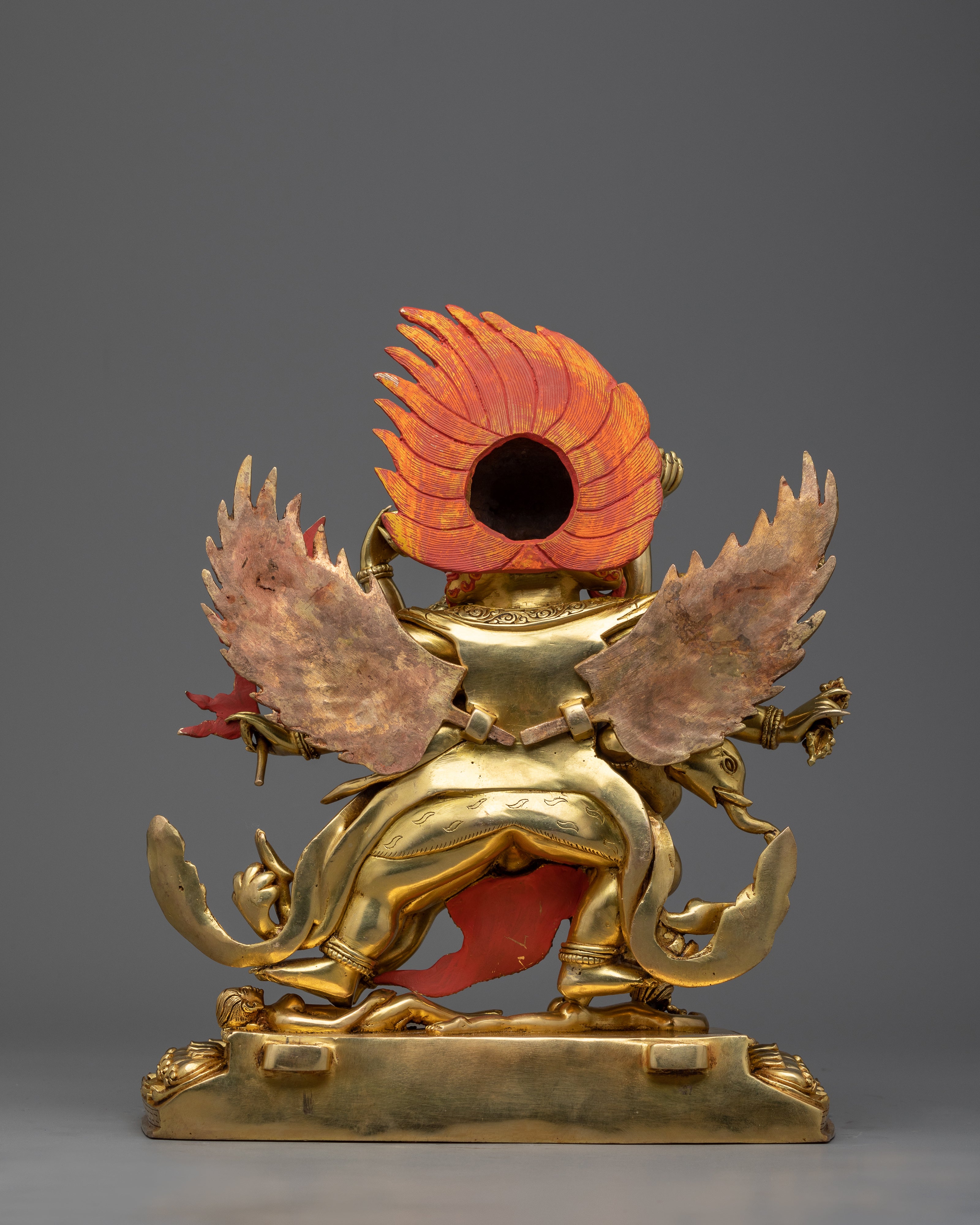 Gold-Gilded Vajrakilaya Copper Statue | Majestic Buddhist Deity Hand-carved Sculpture