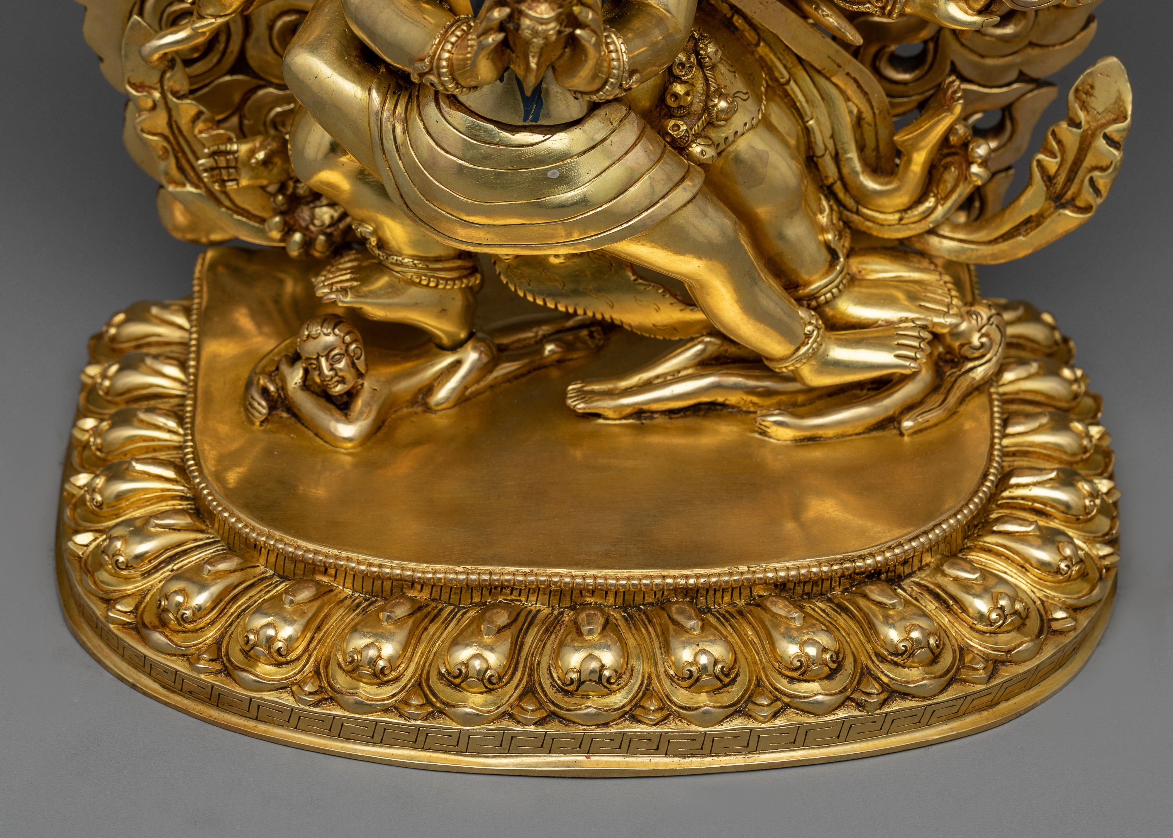 Gold-Gilded Vajrakilaya Copper Statue | Majestic Buddhist Deity Hand-carved Sculpture