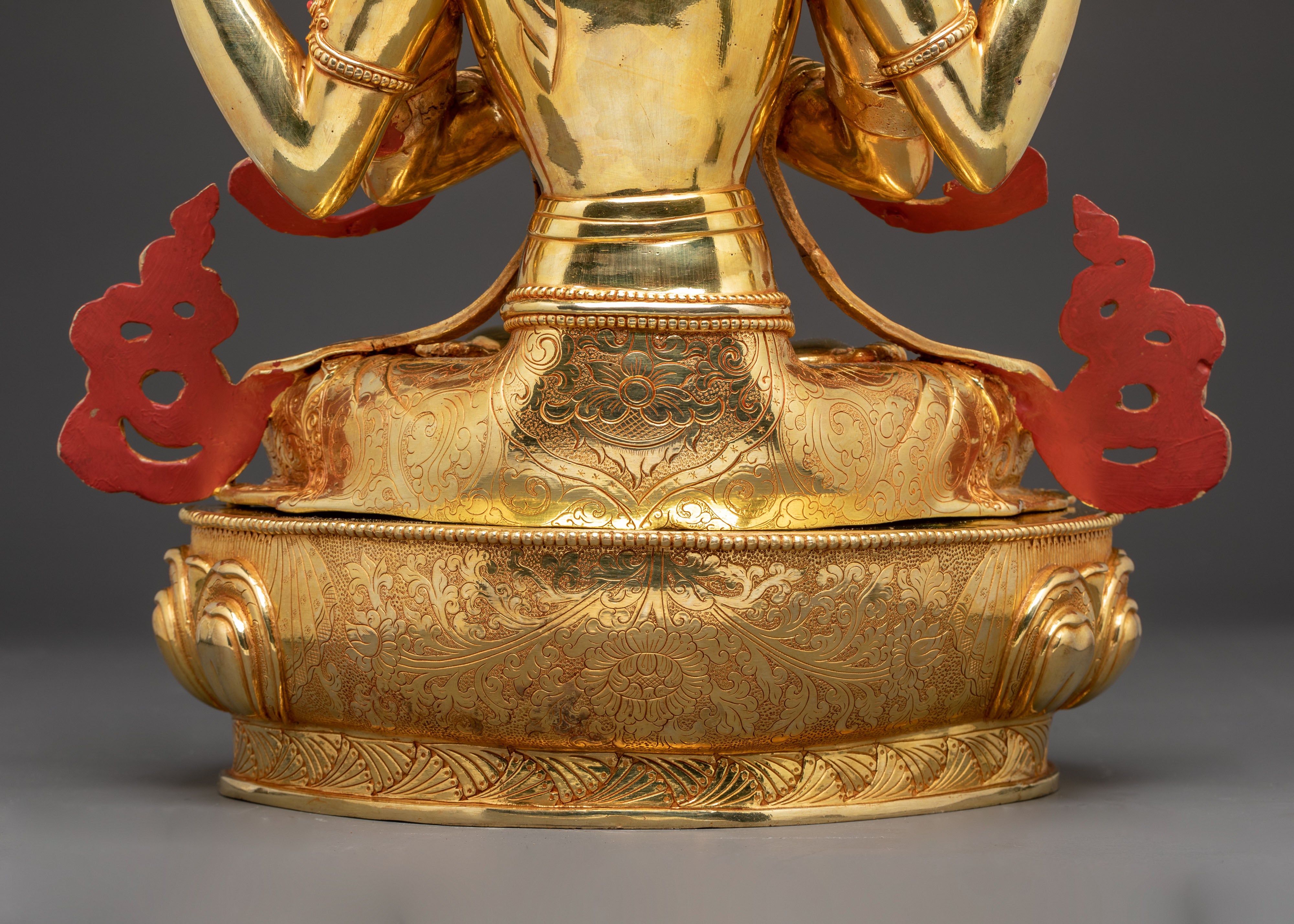 Handmade Golden Statue of Four-Armed Chenrezig