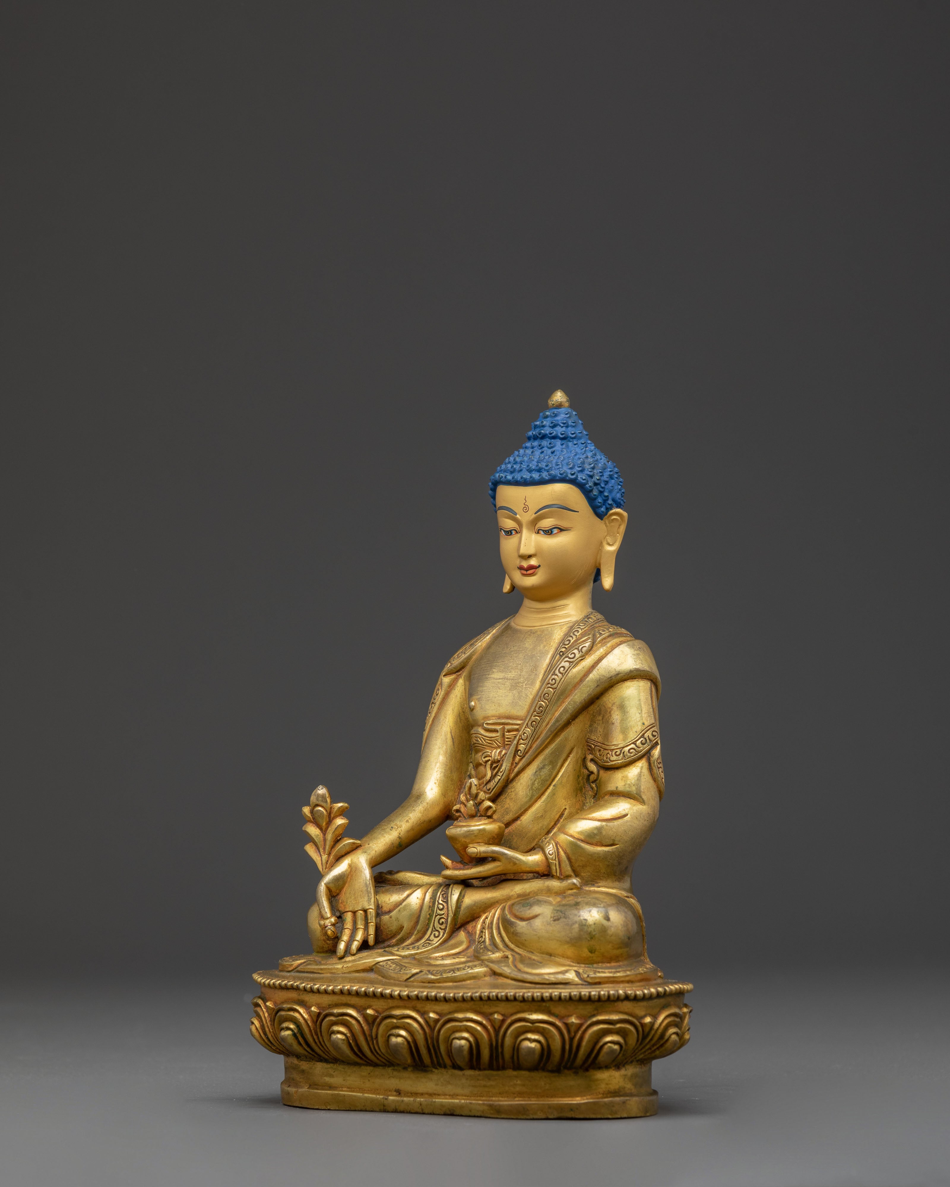 Handcrafted Medicine Buddha Figurine, The Healing Master | Sacred Sculpture
