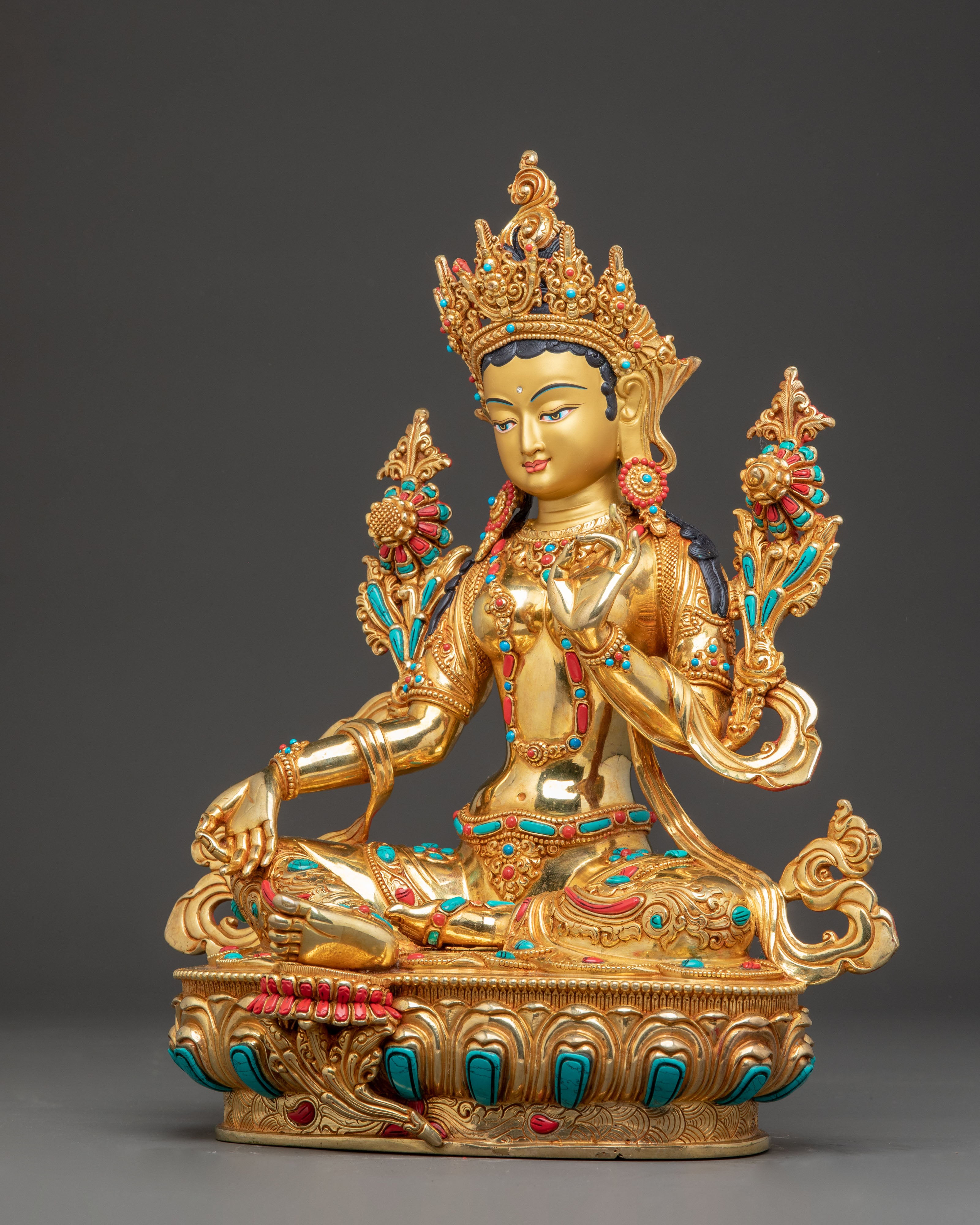 Handmade Radiant Statue of Shyama Tara | Mother of All Buddhas