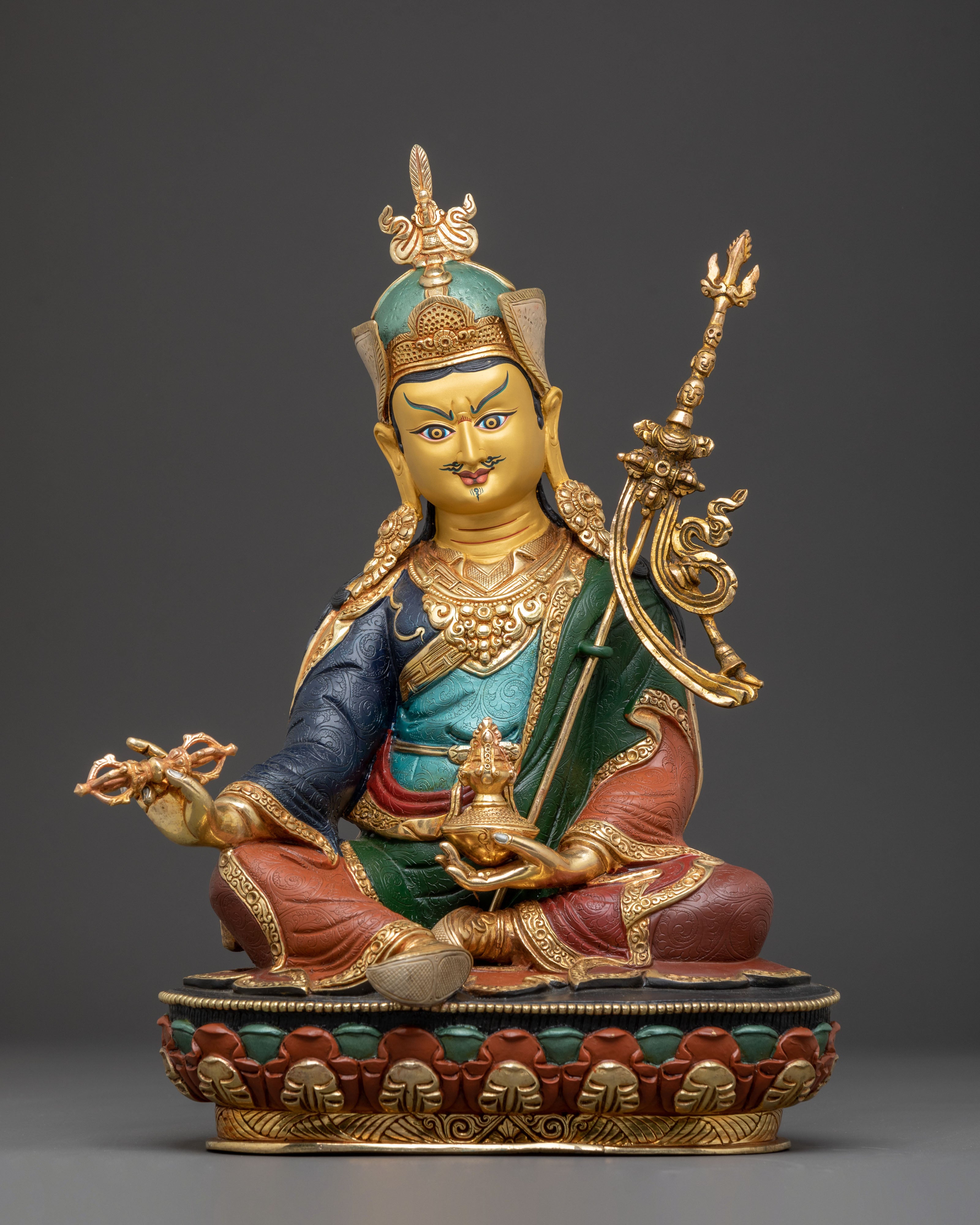 Handmade Sculpture of Guru Rinpoche, Lotus-Born Guru | Tantric Master