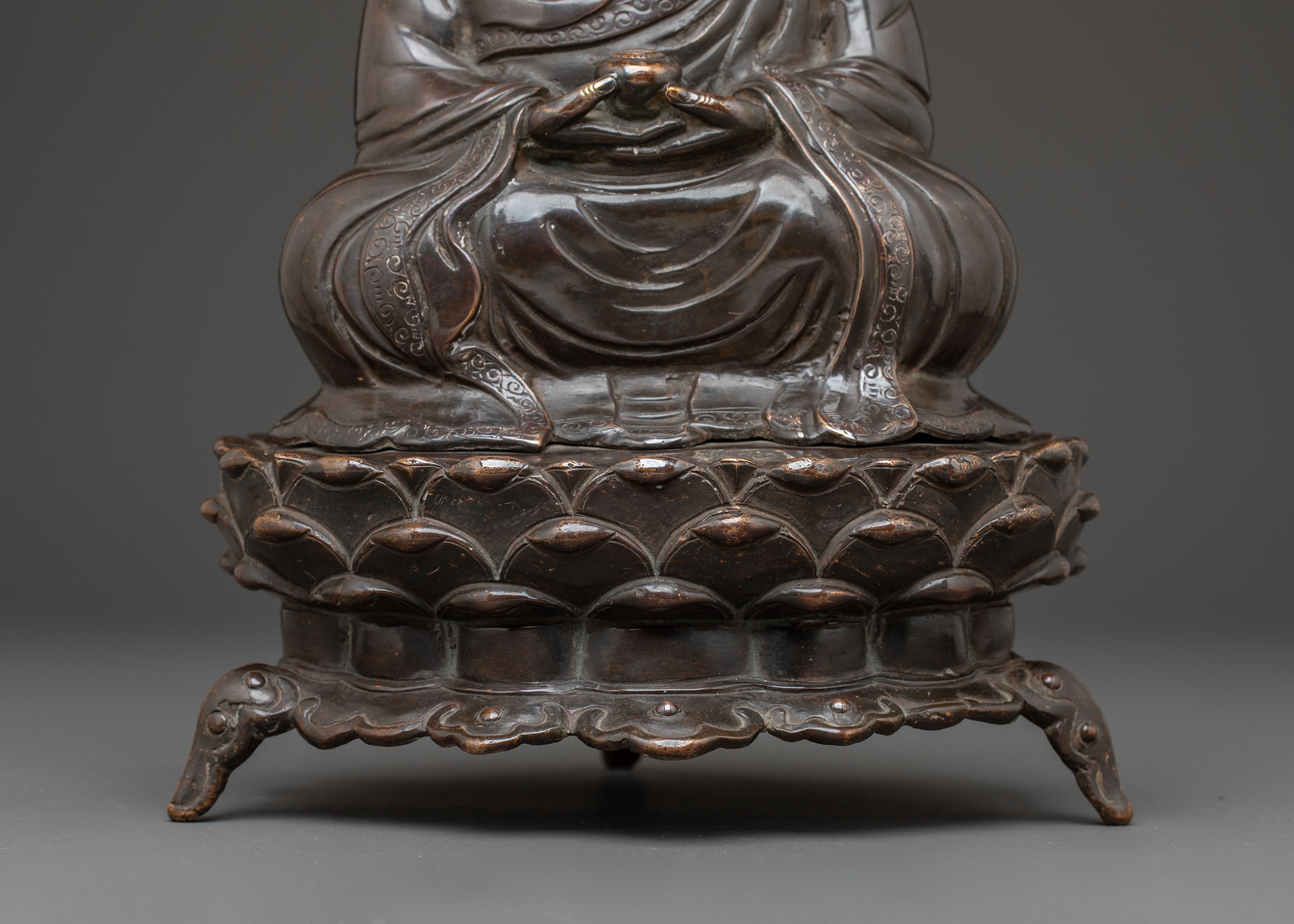 Oxidized Statue of Japanese Amitabha Buddha | Traditional Art