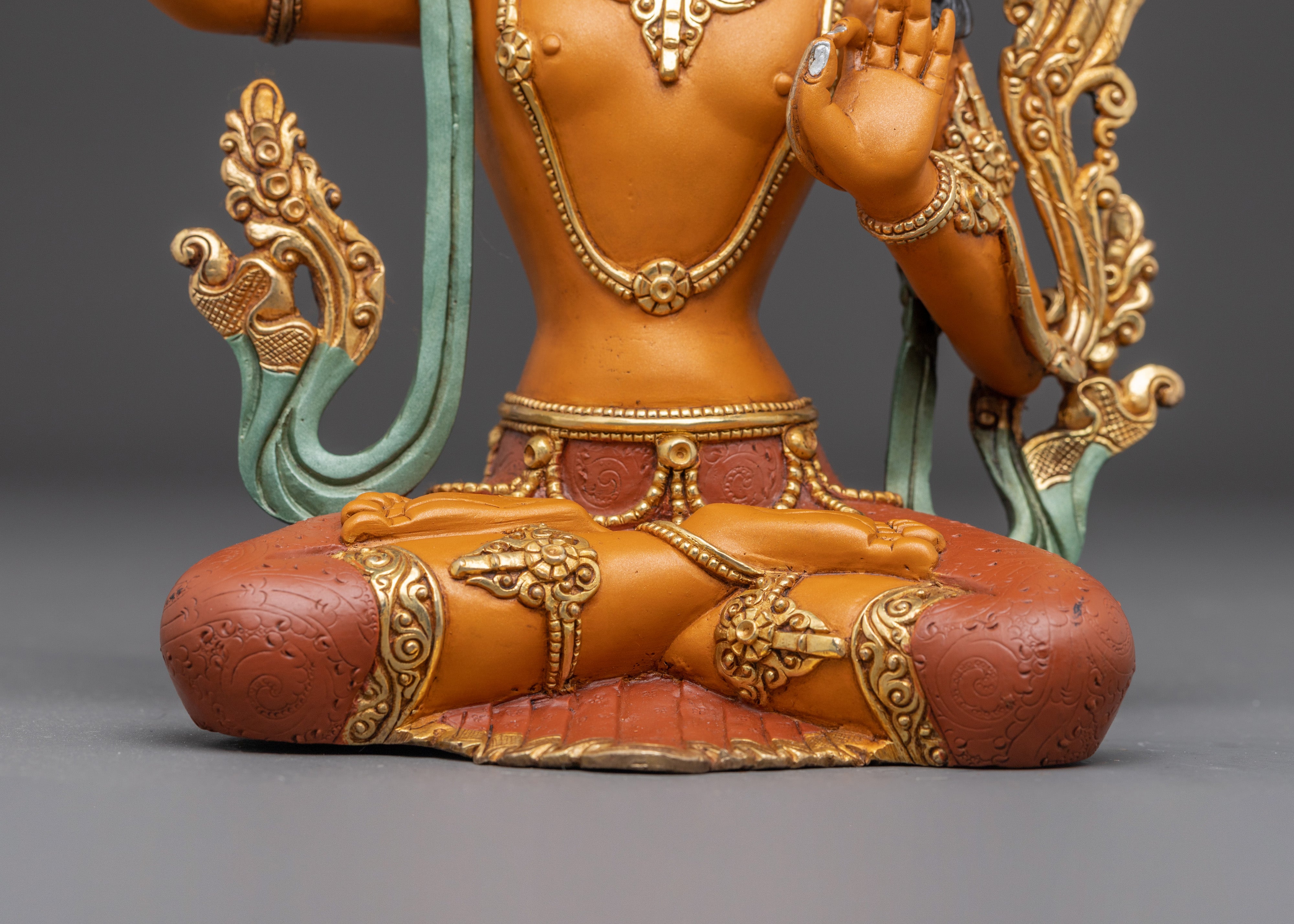 Handmade Golden Manjushri Art: Sword of Wisdom | Symbol of Insight