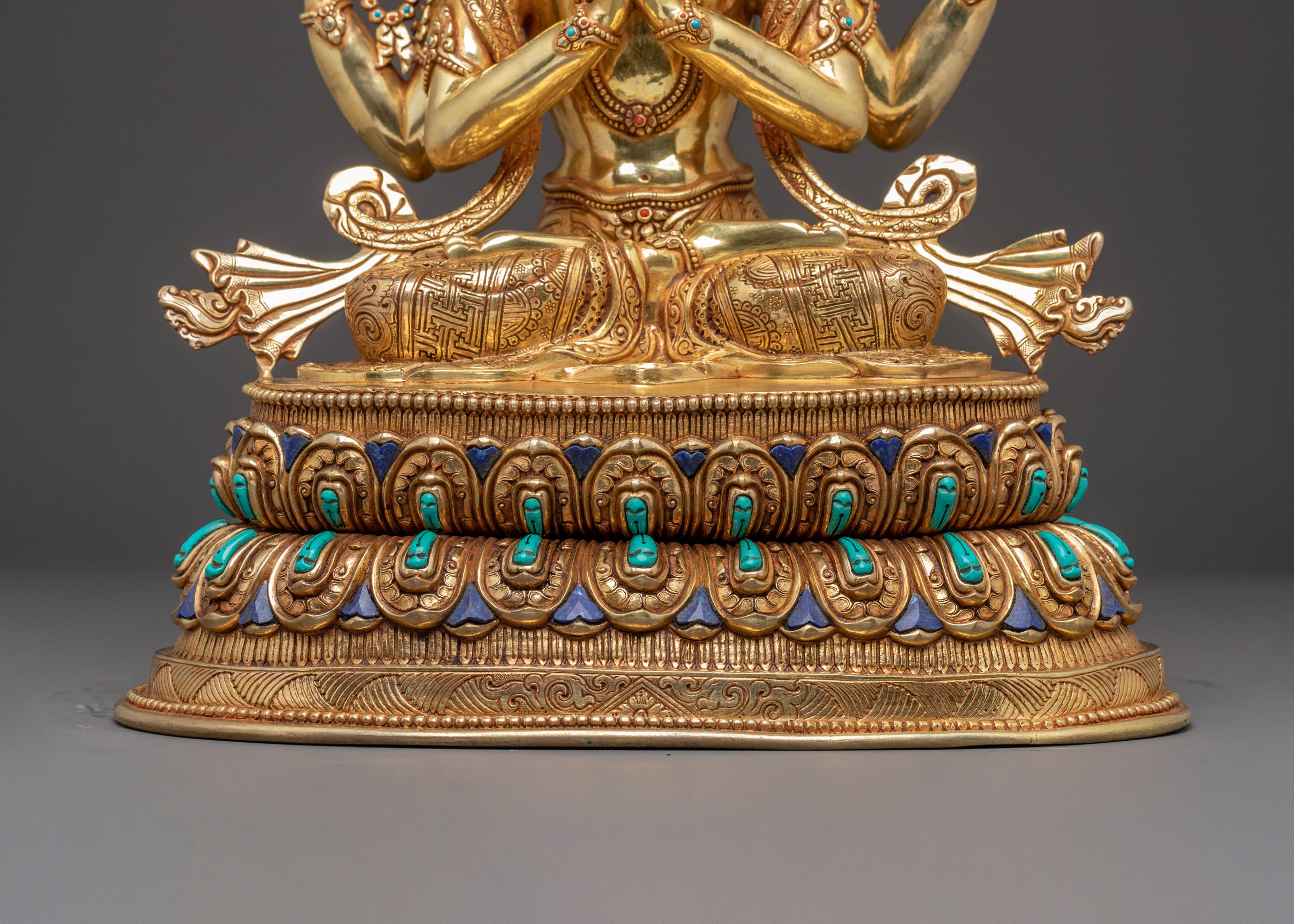 Handmade Golden Statue of Compassion Bodhisattva Avalokiteshvara