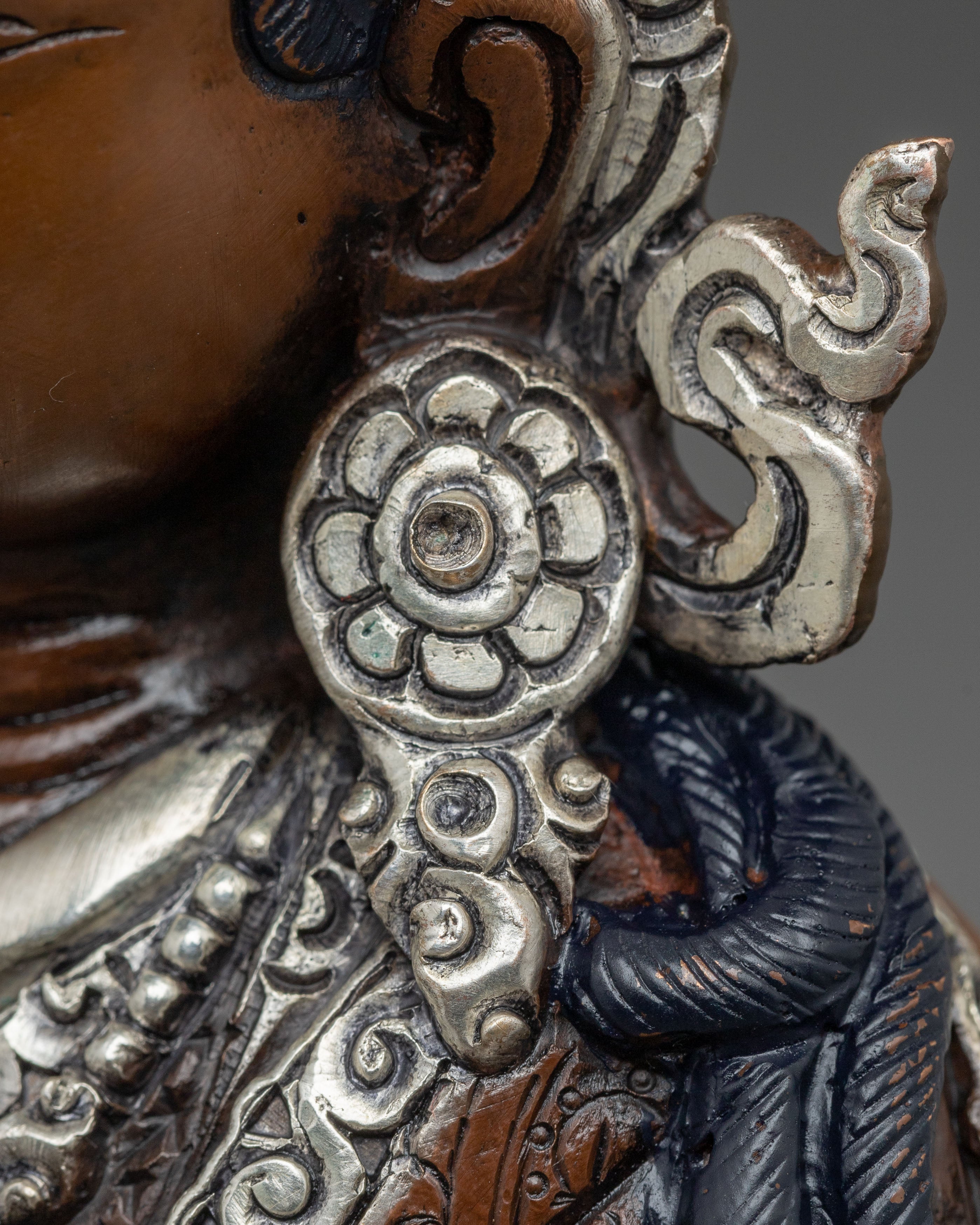 Handmade Oxidized Himalayan Guru Tsokye Statue | Meditation, Spiritual Decor