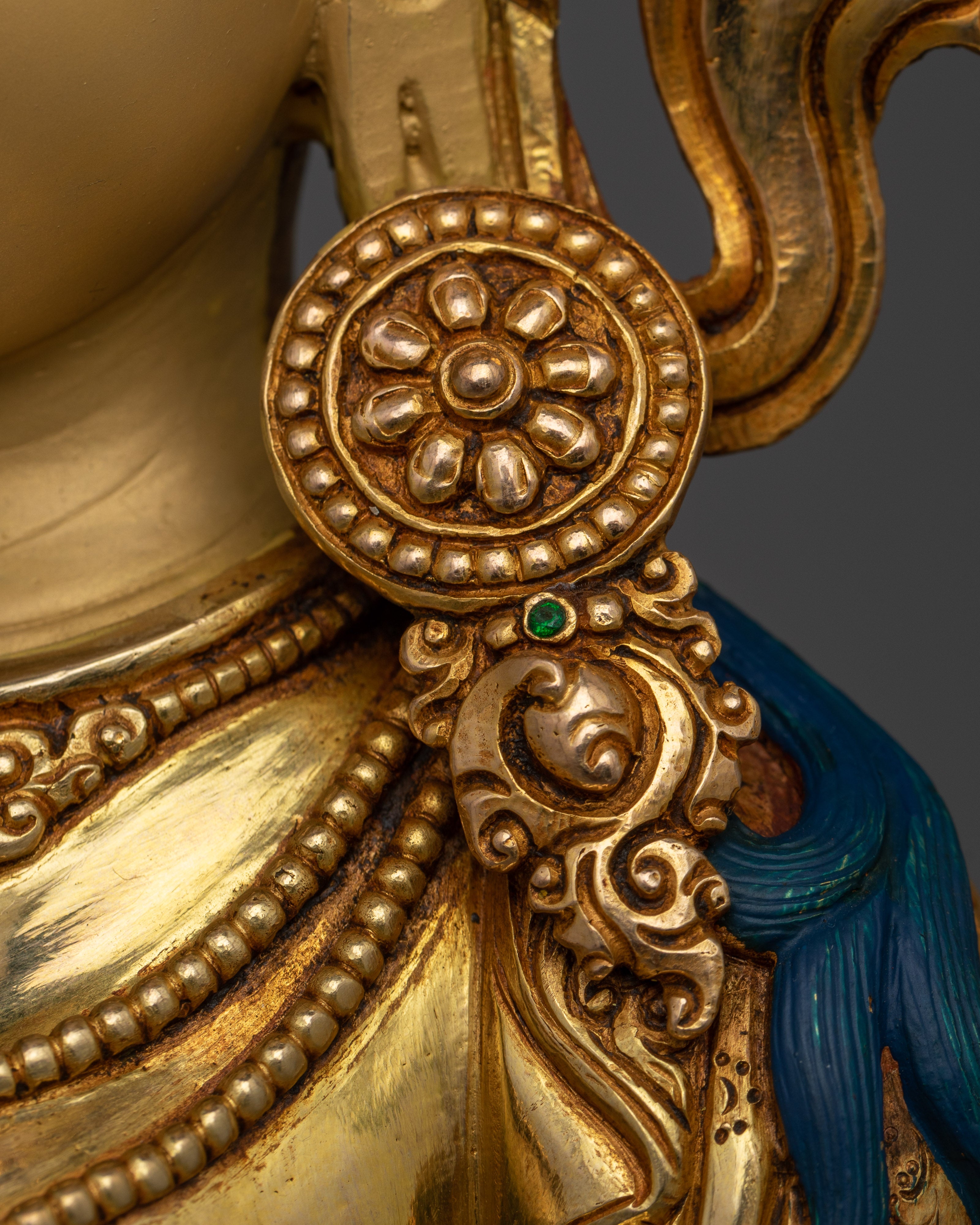 Ksitigarbha Gold-Gilded Statue | The Bodhisattva of Ultimate Commitment