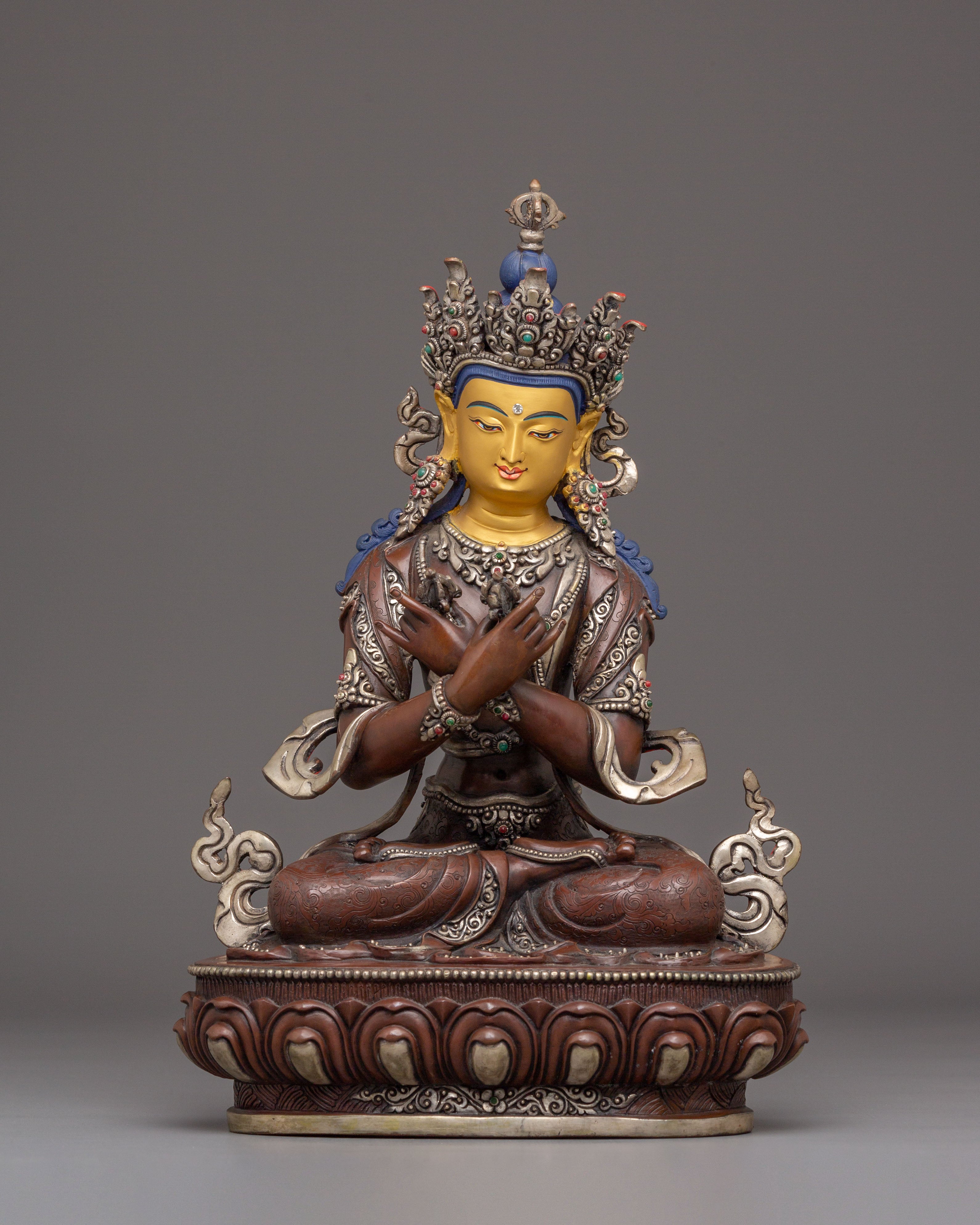 Peaceful Copper Statue of Buddha Vajradhara