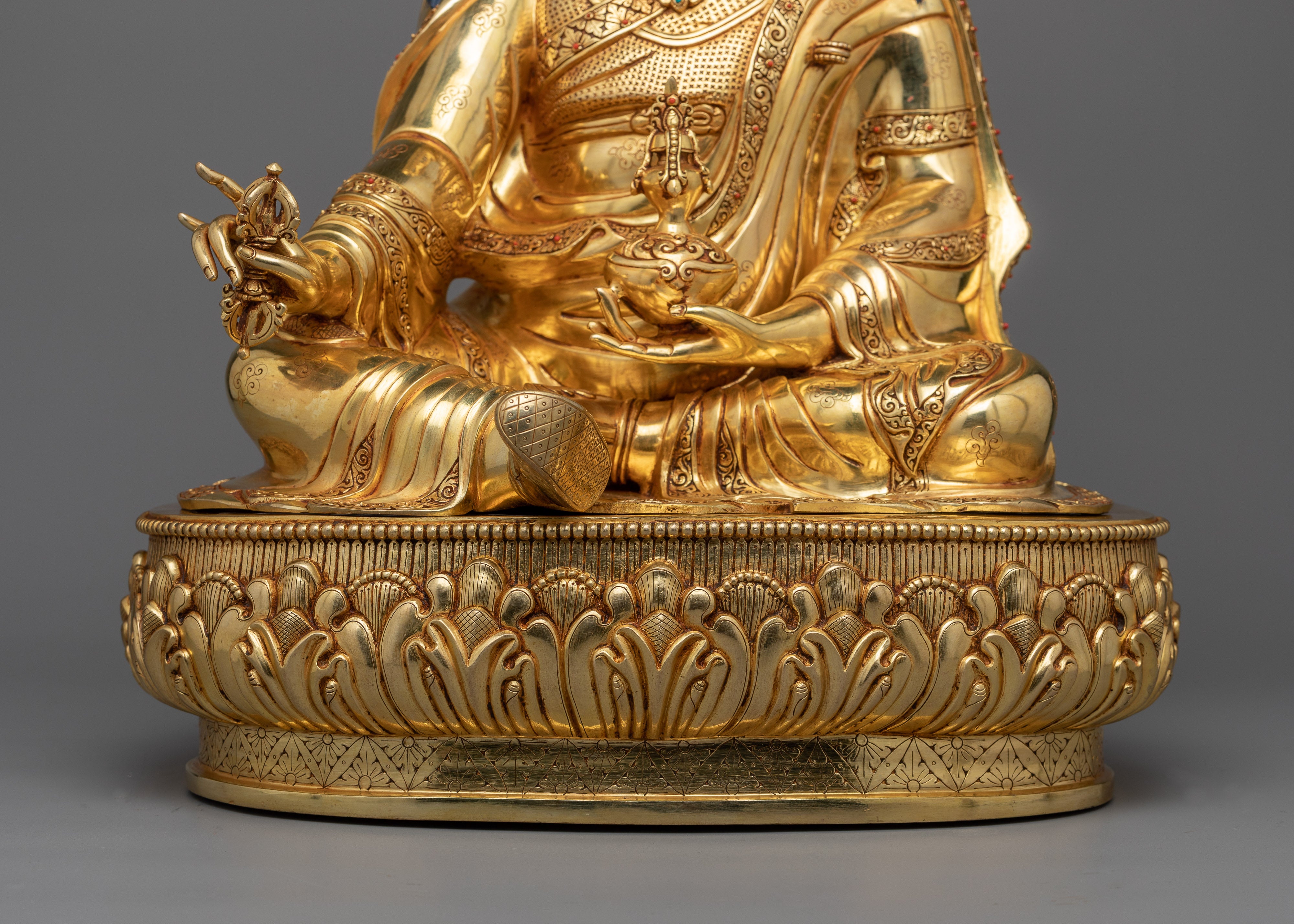 Gururinpoche Gold Gilded Statue | The Source of Vajrayana Buddhism