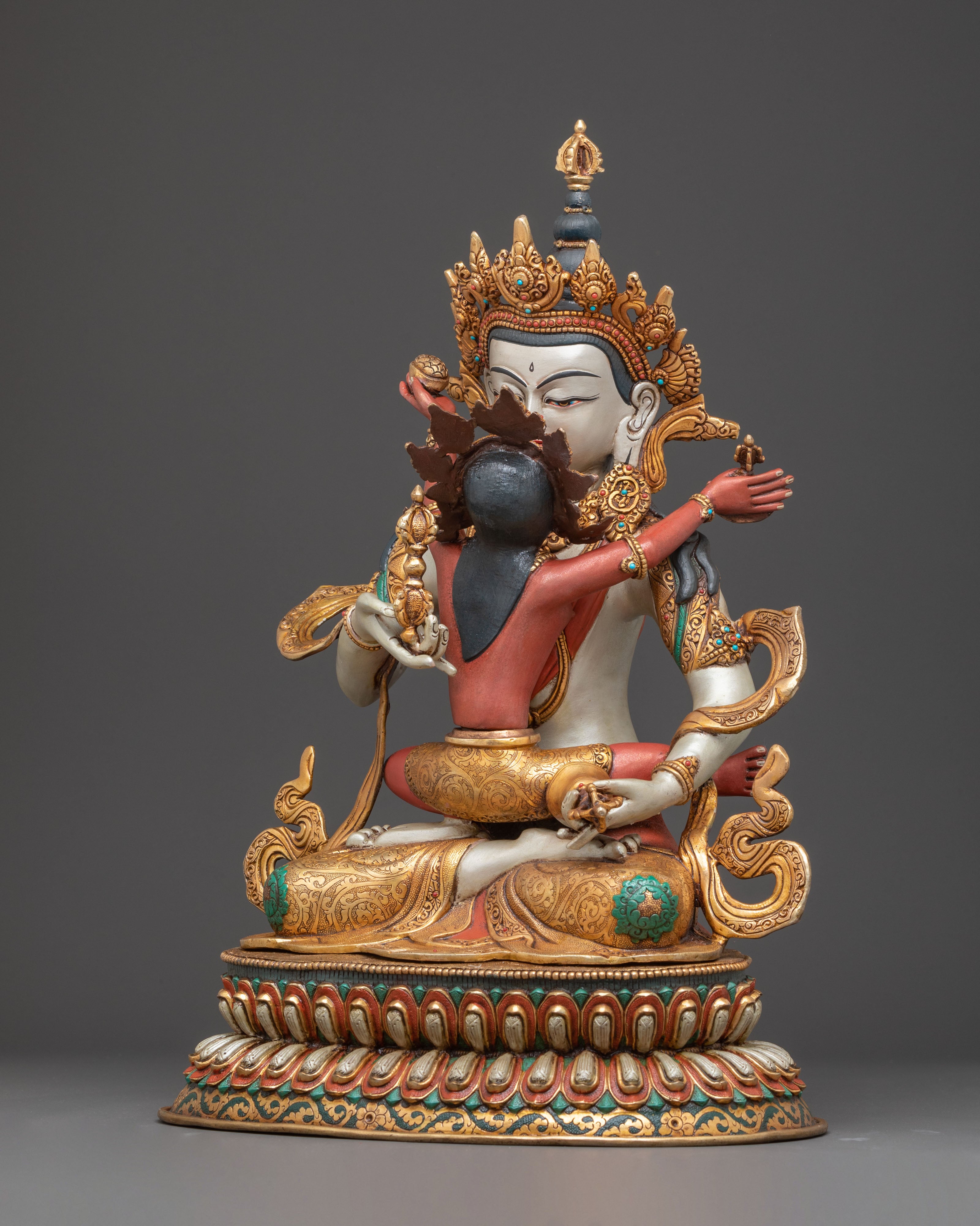 Handcrafted Radiant Statue of Vajrasattva with Consort | Purification and Wisdom