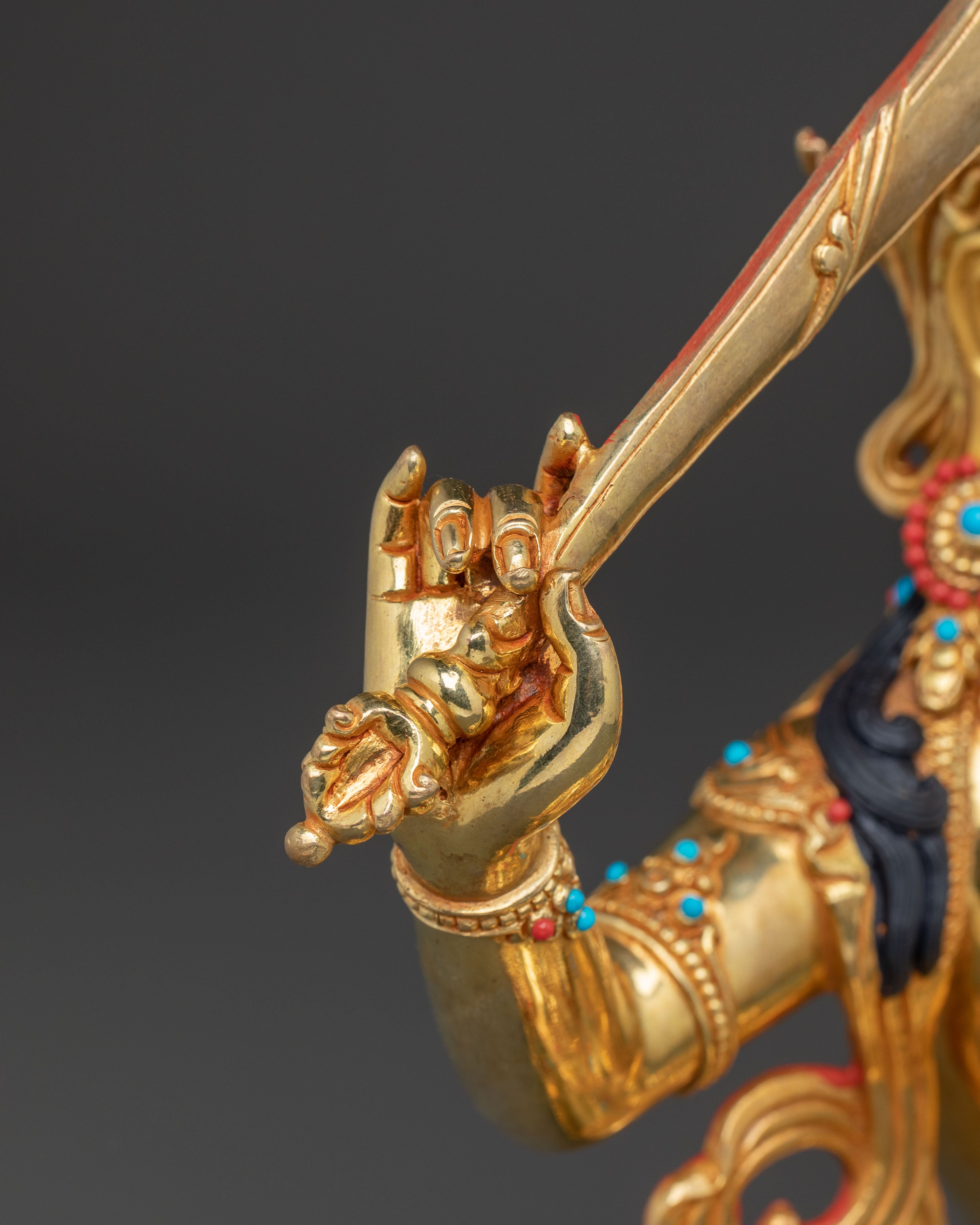 Handcrafted Nepalese-Crafted Manjushri Statue | Buddhist Deity of Wisdom