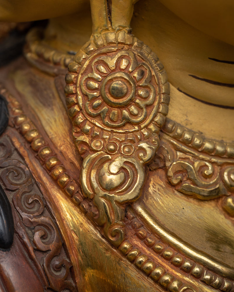 Namgyalma Puja Statue | Himalayan Gold Painted Sculpture
