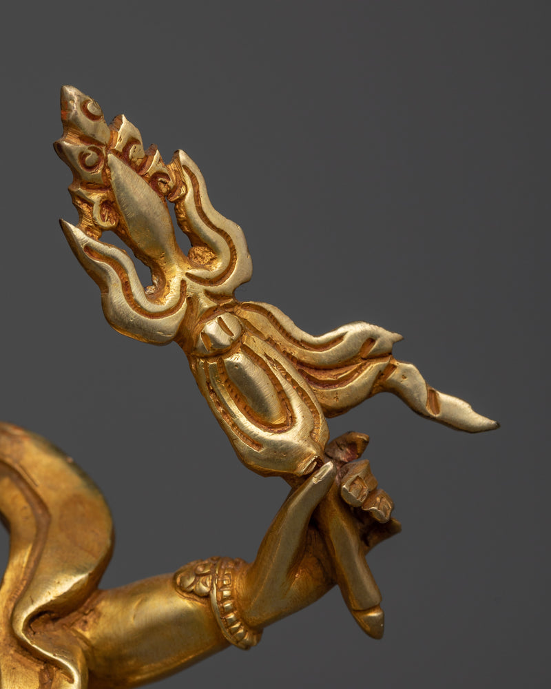 White Mahakala benefits with Statue | Exquisite Gold-Gilded Elegance