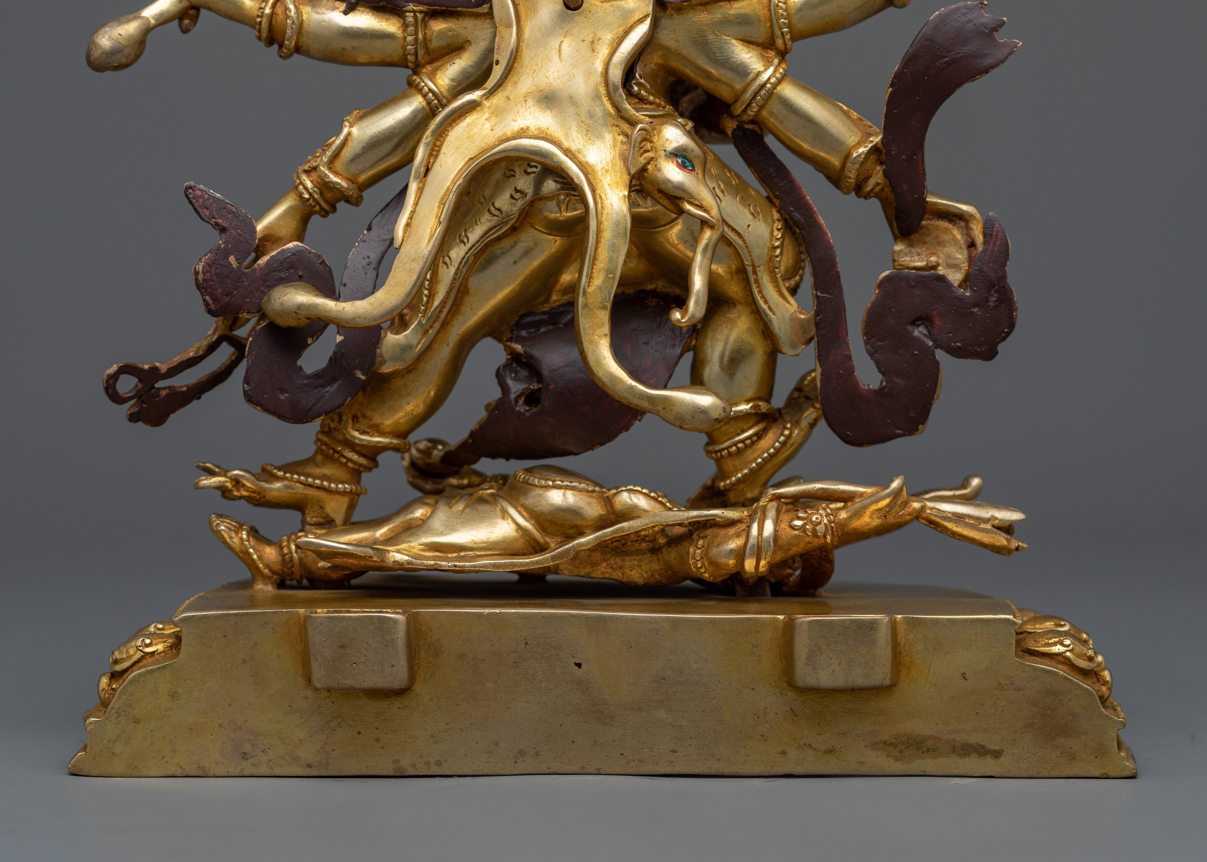 6-Armed Buddha Mahakala Statue | Golden Glory of Tibetan Craftsmanship