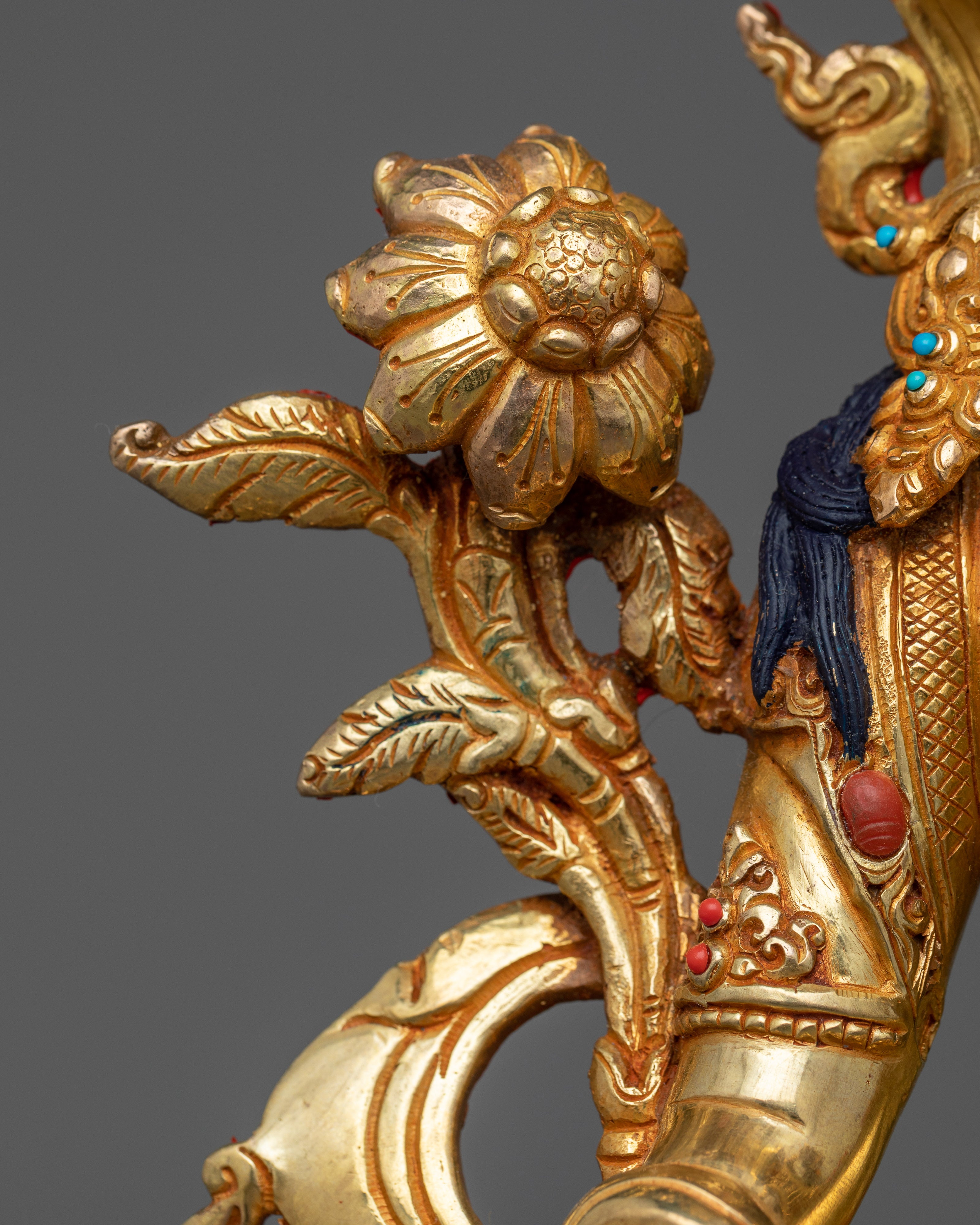 Experience Green Tara Mantra Miracles with Our Statue | 24k Gold Gilded Art