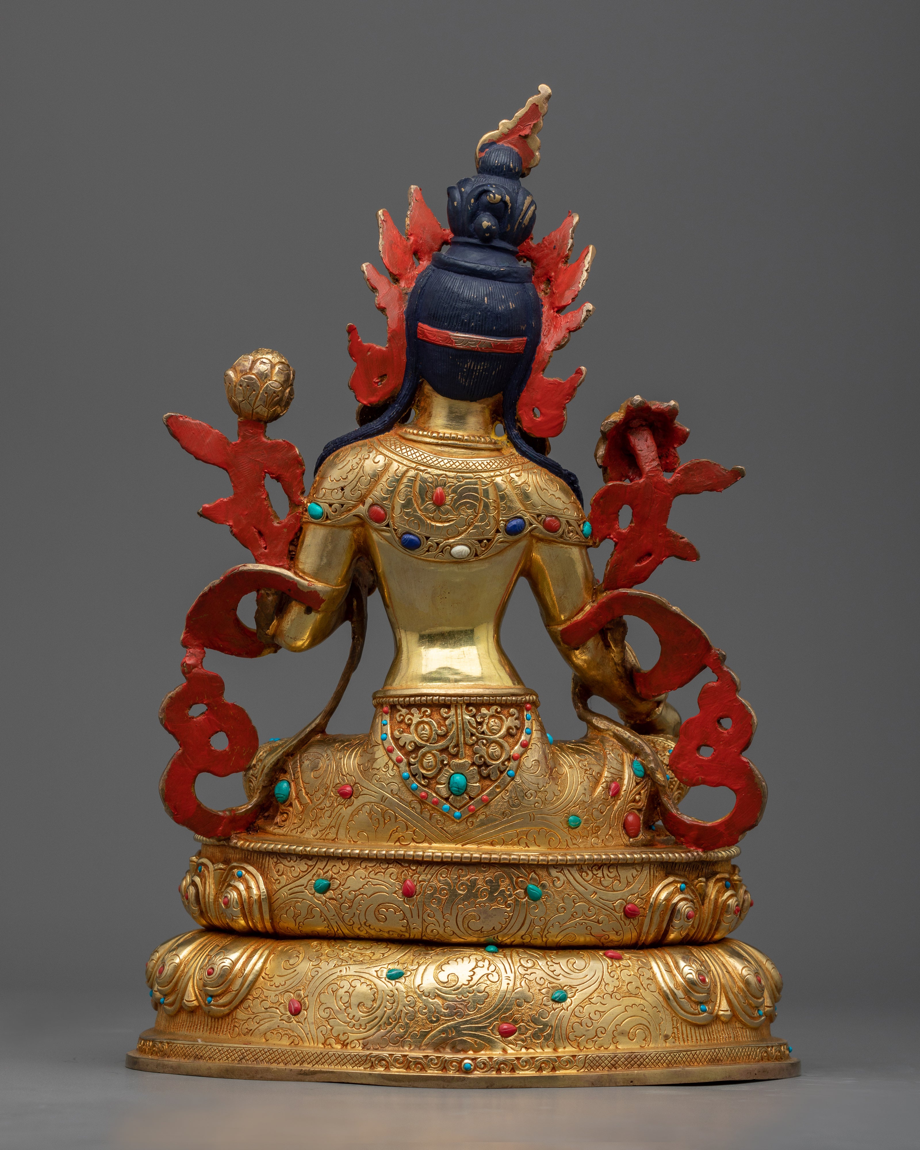 Experience Green Tara Mantra Miracles with Our Statue | 24k Gold Gilded Art