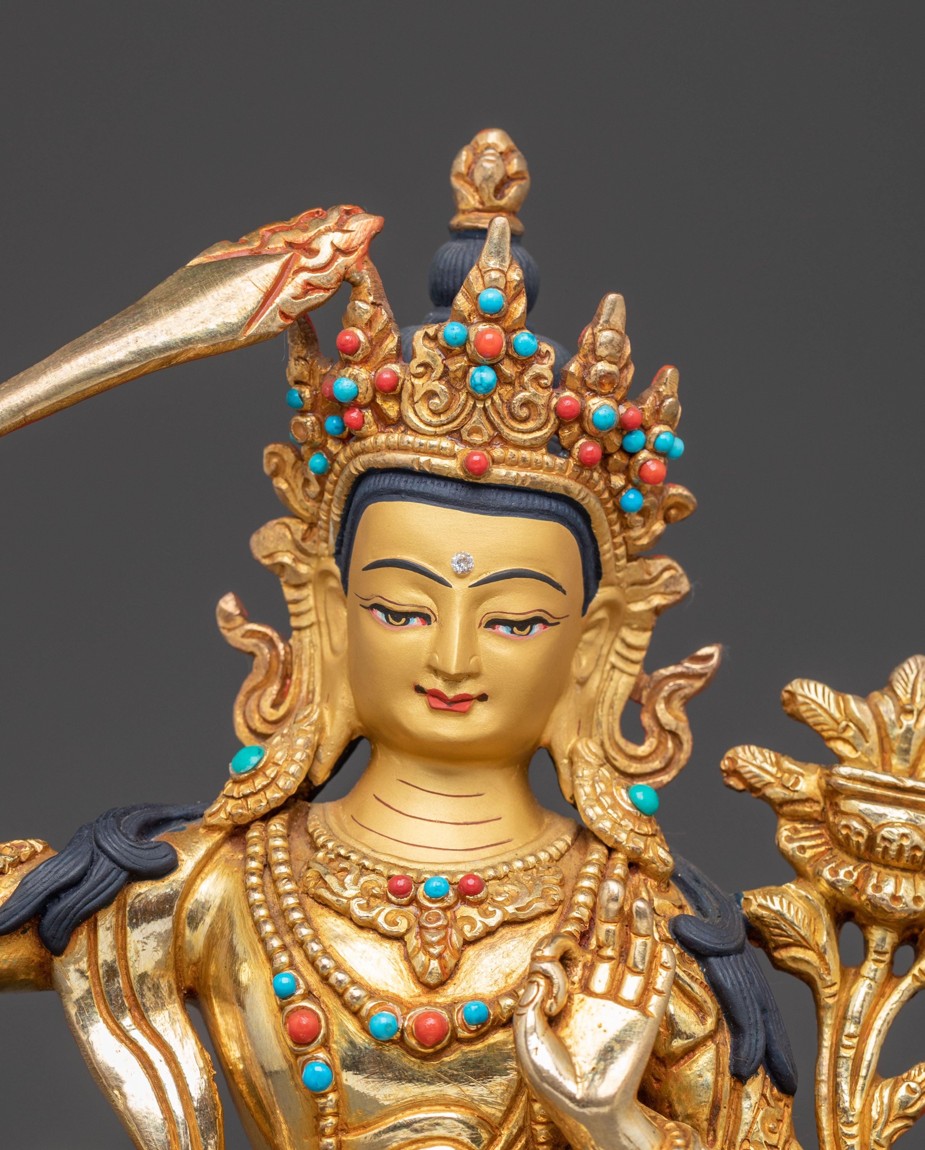Statue of Wisdom Symbol Manjushri | Sculpture for Wisdom & Meditation