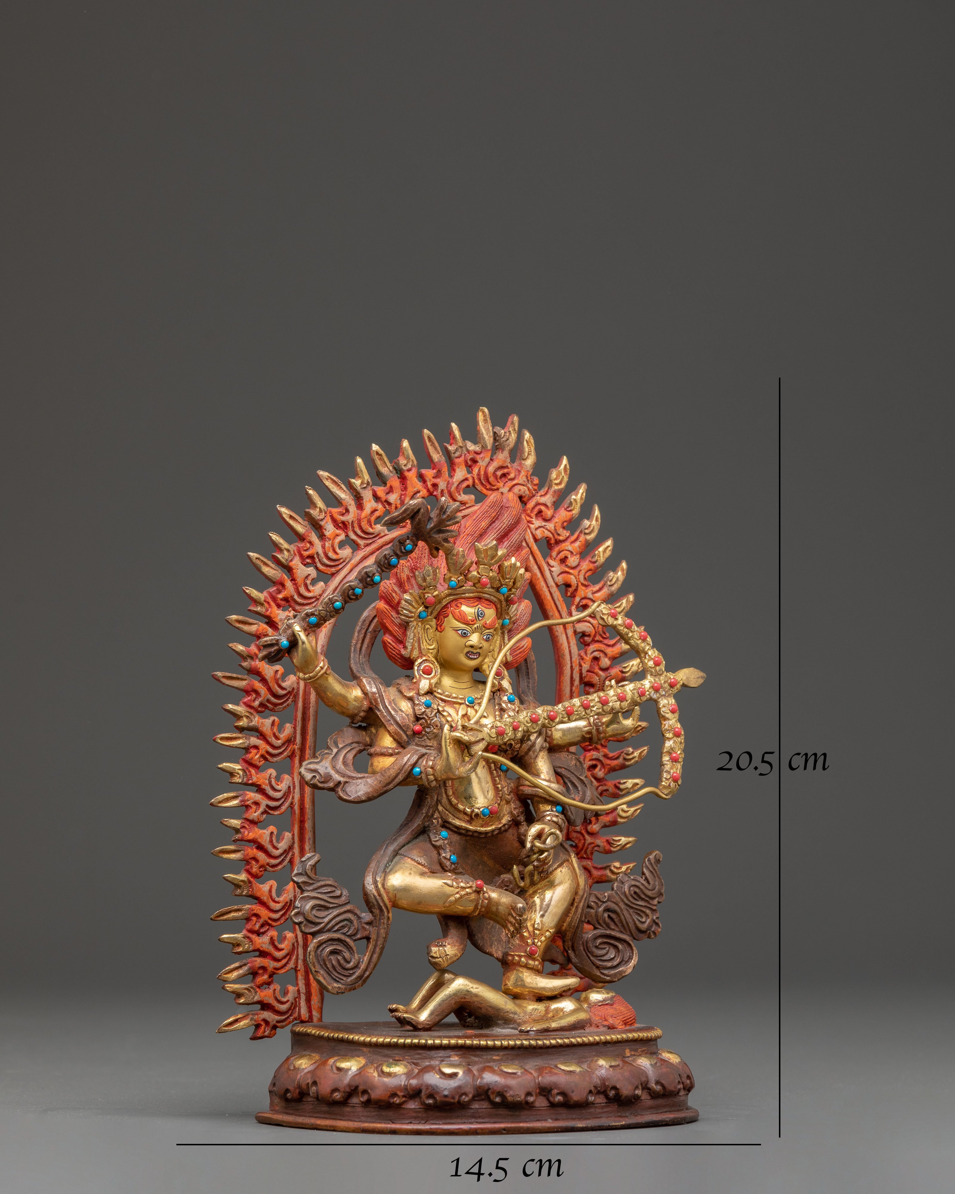 Handmade Kurukulla Golden Statue | Tantric Goddess of Attraction