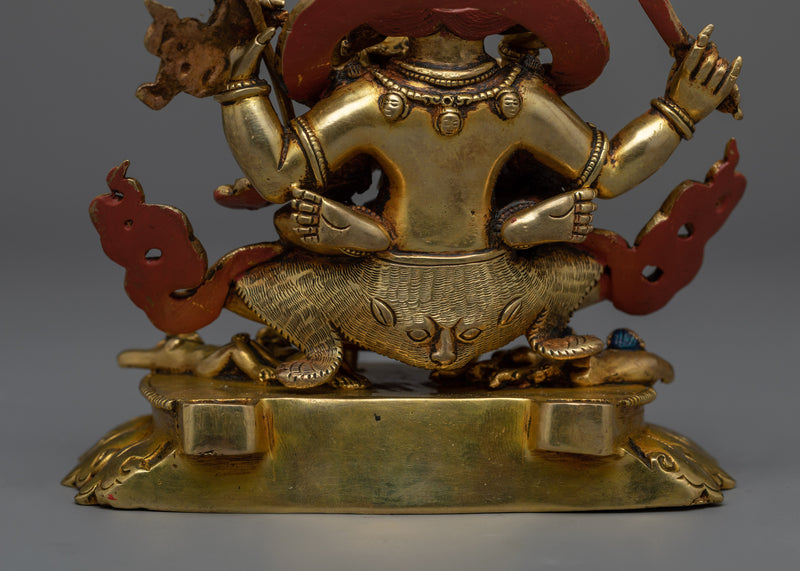 4-Armed Mahakala with Consort | A Dual Display of Divine Devotion