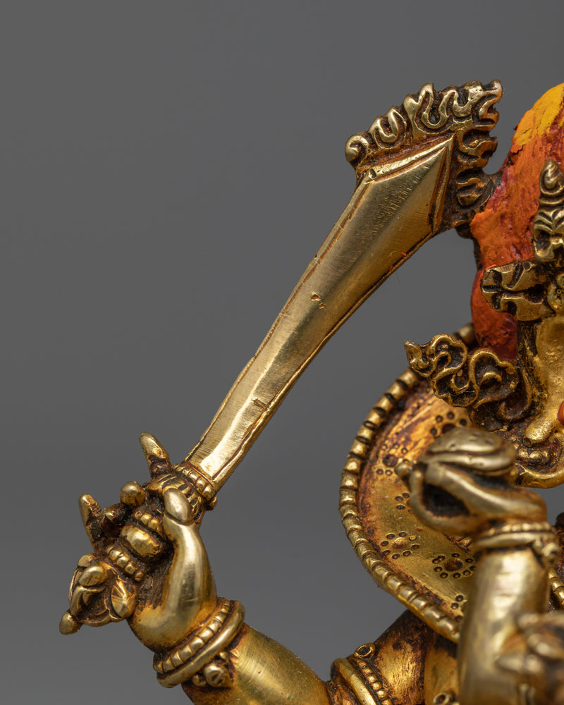 4-Armed Mahakala with Consort | A Dual Display of Divine Devotion