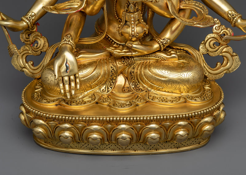 Premium Namgyalma Gold Statue | Ushnishavijaya " Buddha of Longevity" Deity