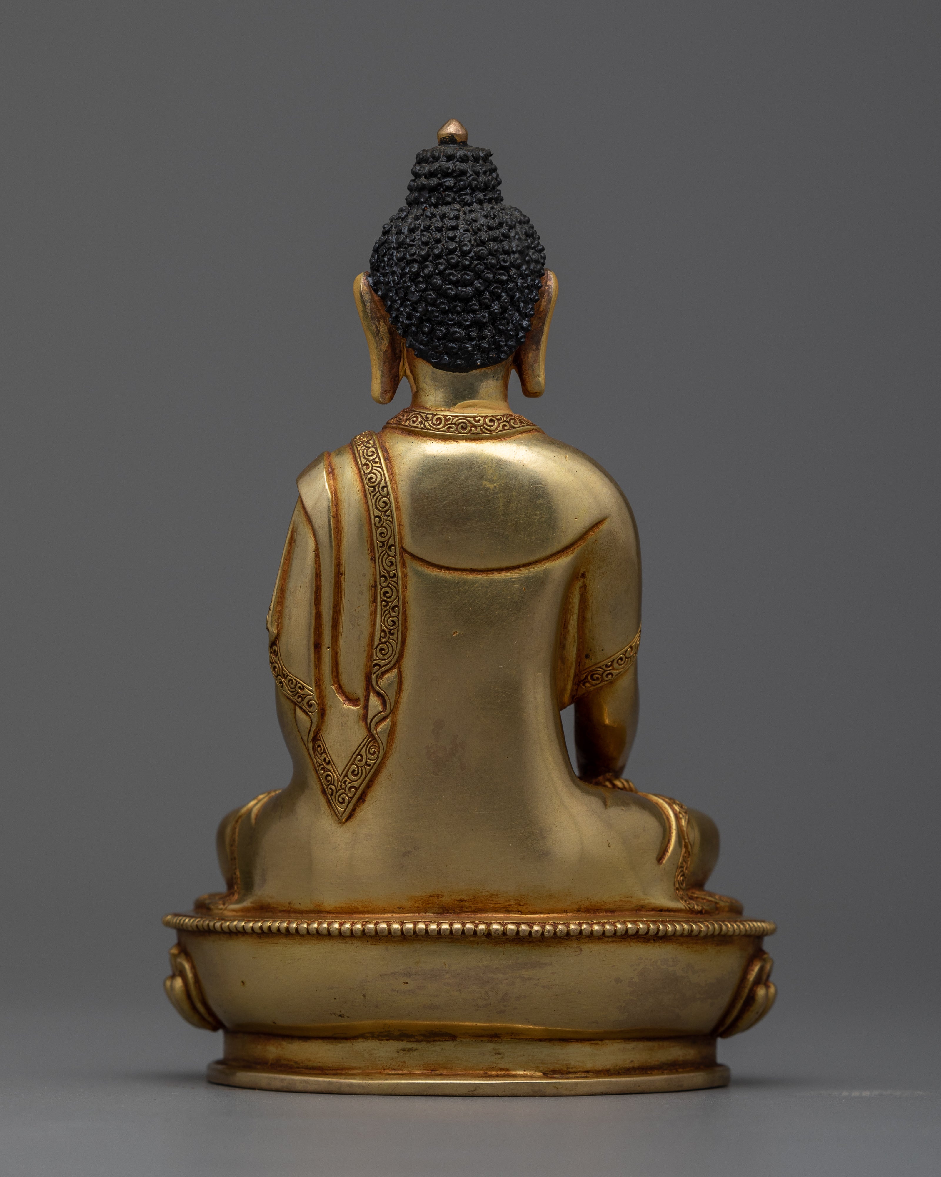 Shakyamuni Buddha Gold Idol | Small Handmade Nepalese Figurine