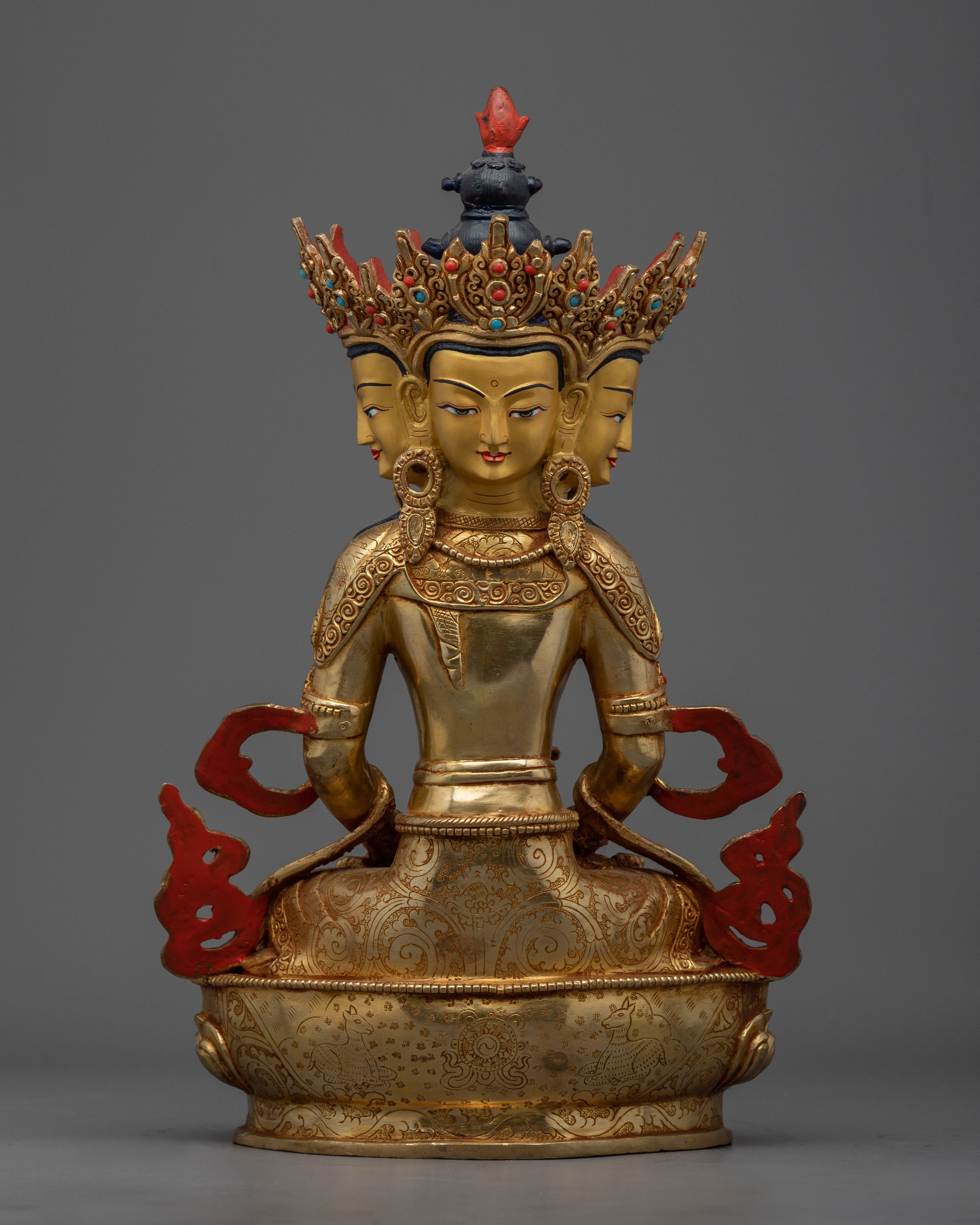 Mantra Vairocana Buddha Statue | A Beacon of Golden Elegance