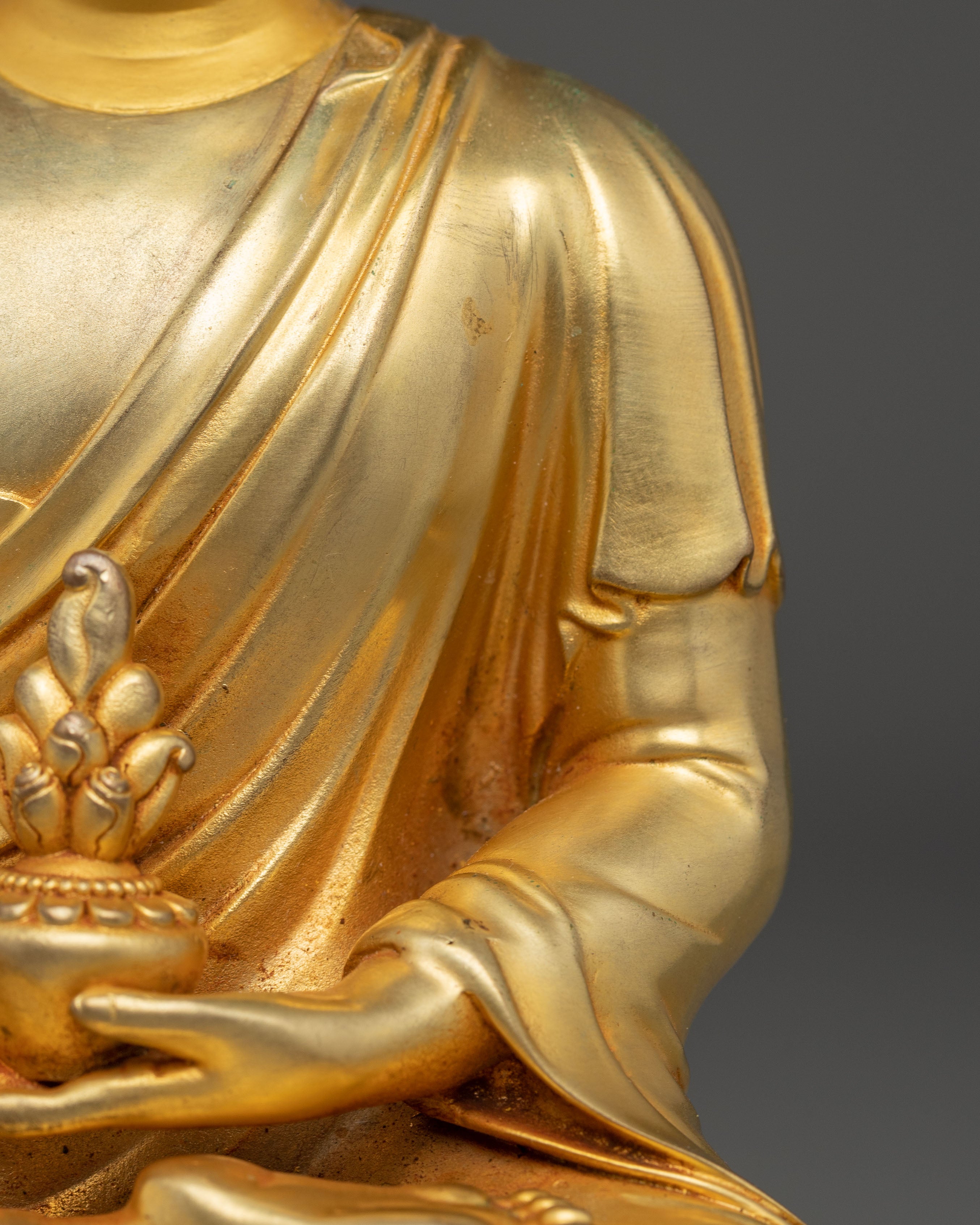 Medicine Buddha Statue for Spritual Healing | Gold Electro Plated Figurine