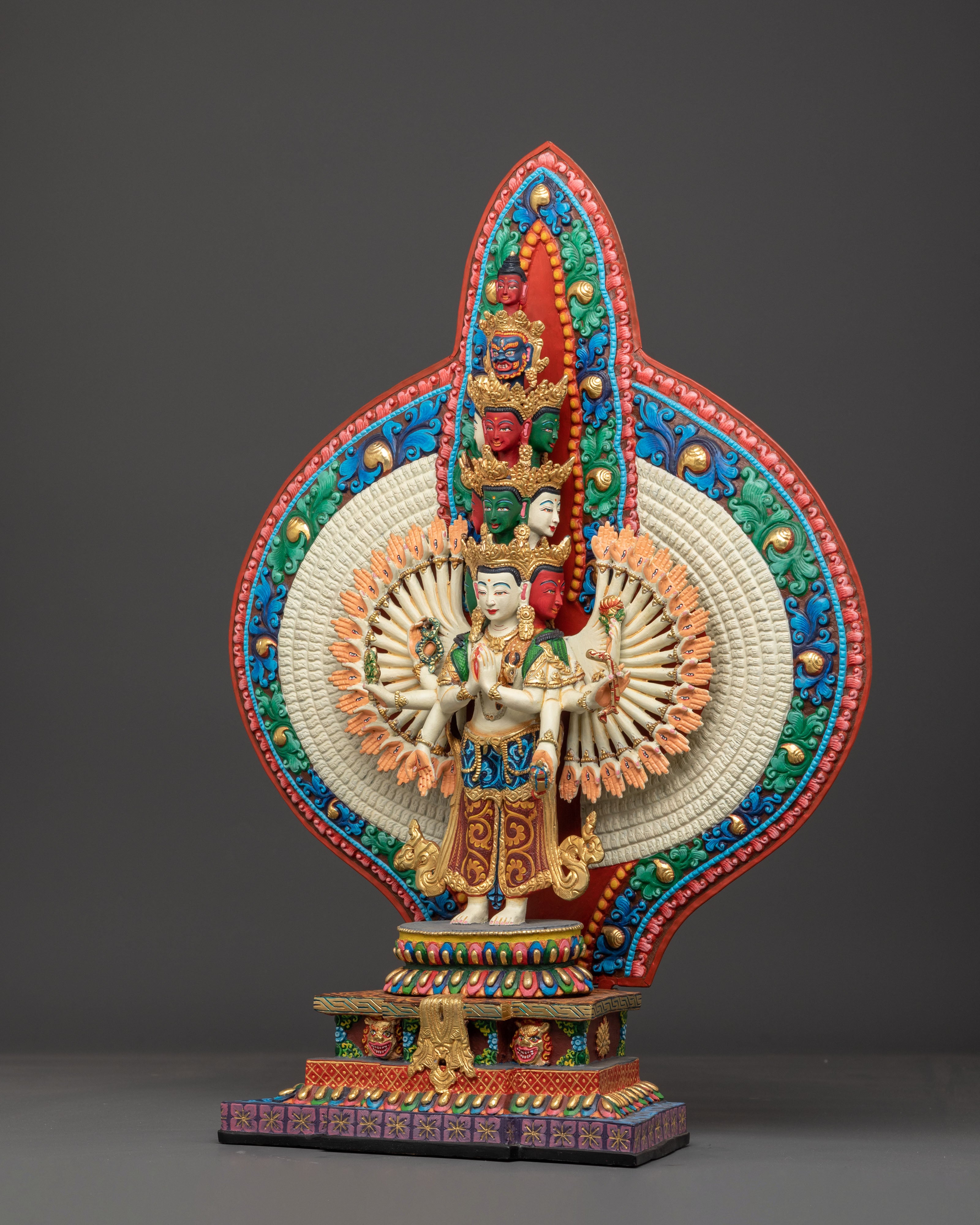 Sacred 1000 Armed Chenrezig Sculpture for Altar | Symbol of Compassion and Mercy
