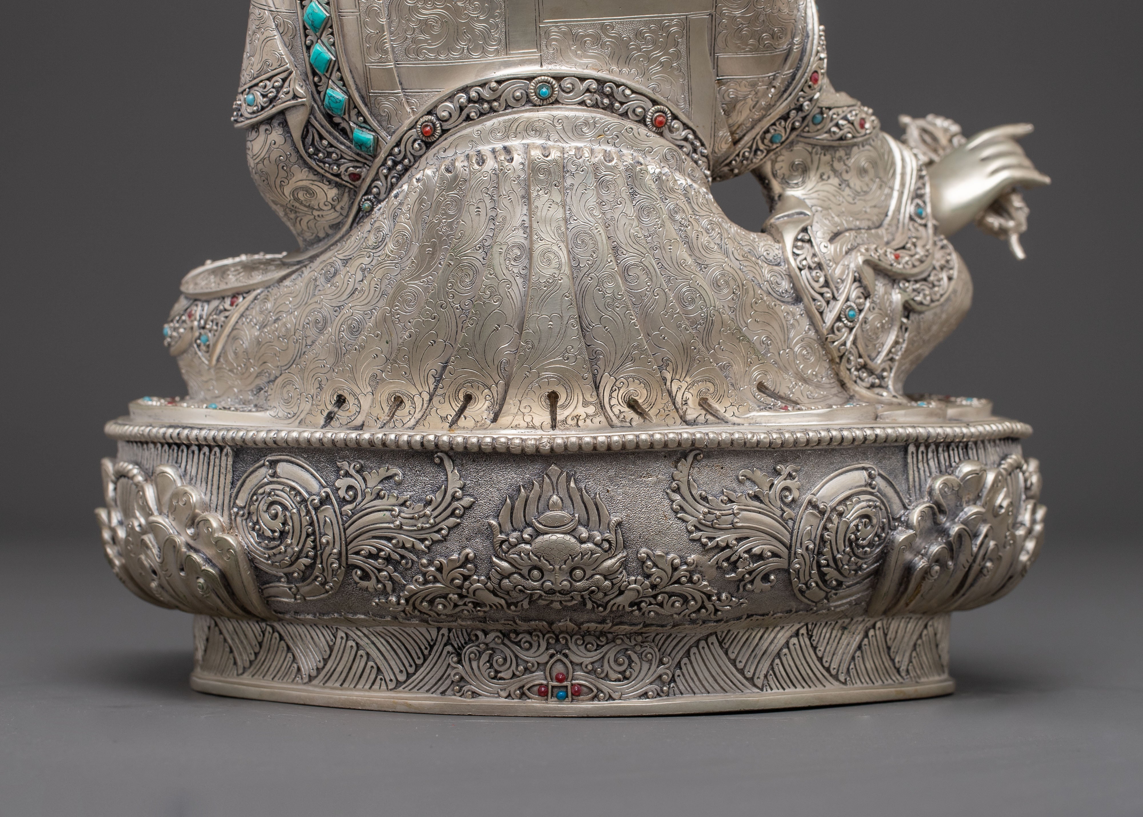 Silver Guru Rinpoche Statue | Tantric Master Padmasambhava