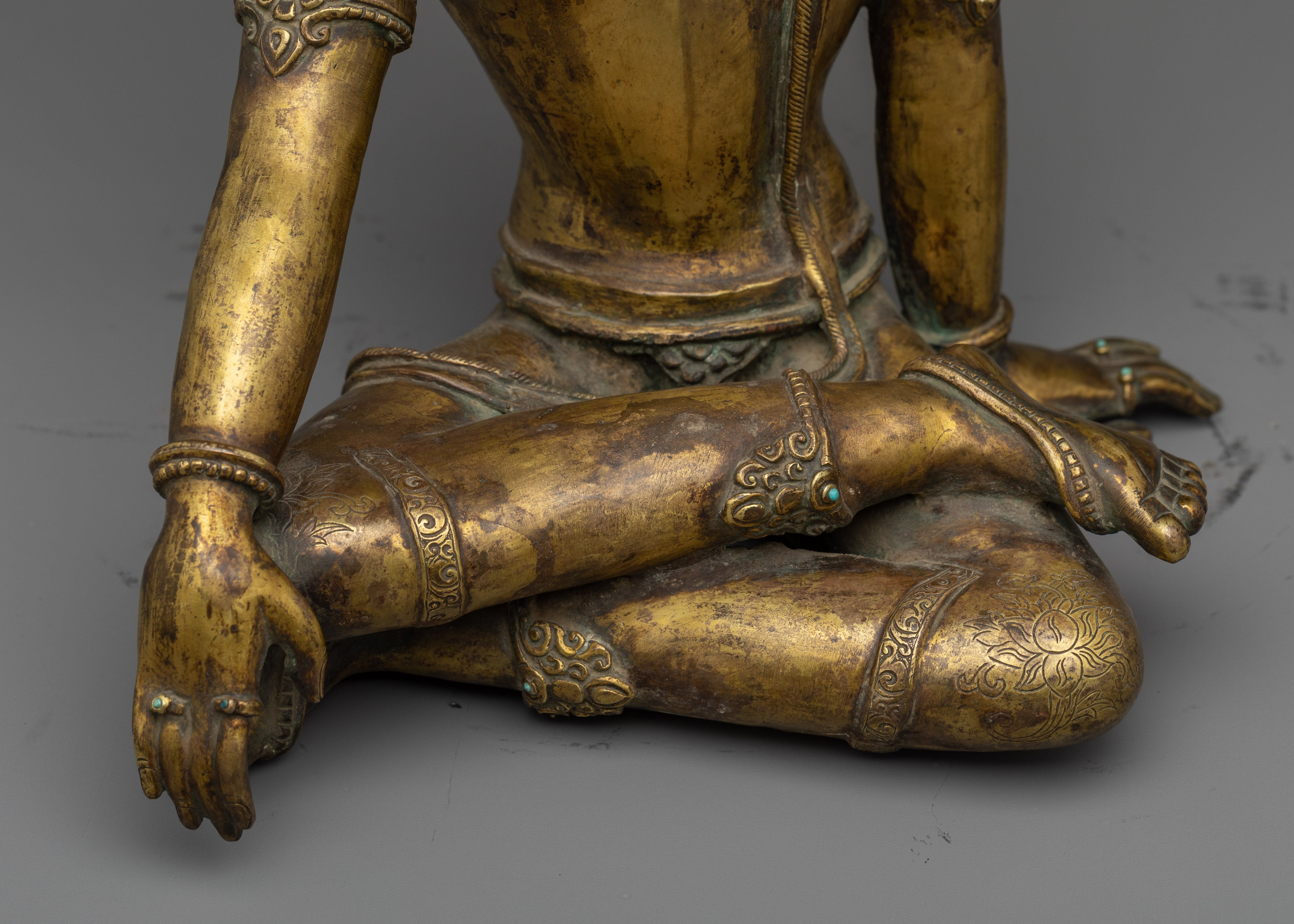 Buddhist Indra Statue | A Majestic Guardian in Golden Hue