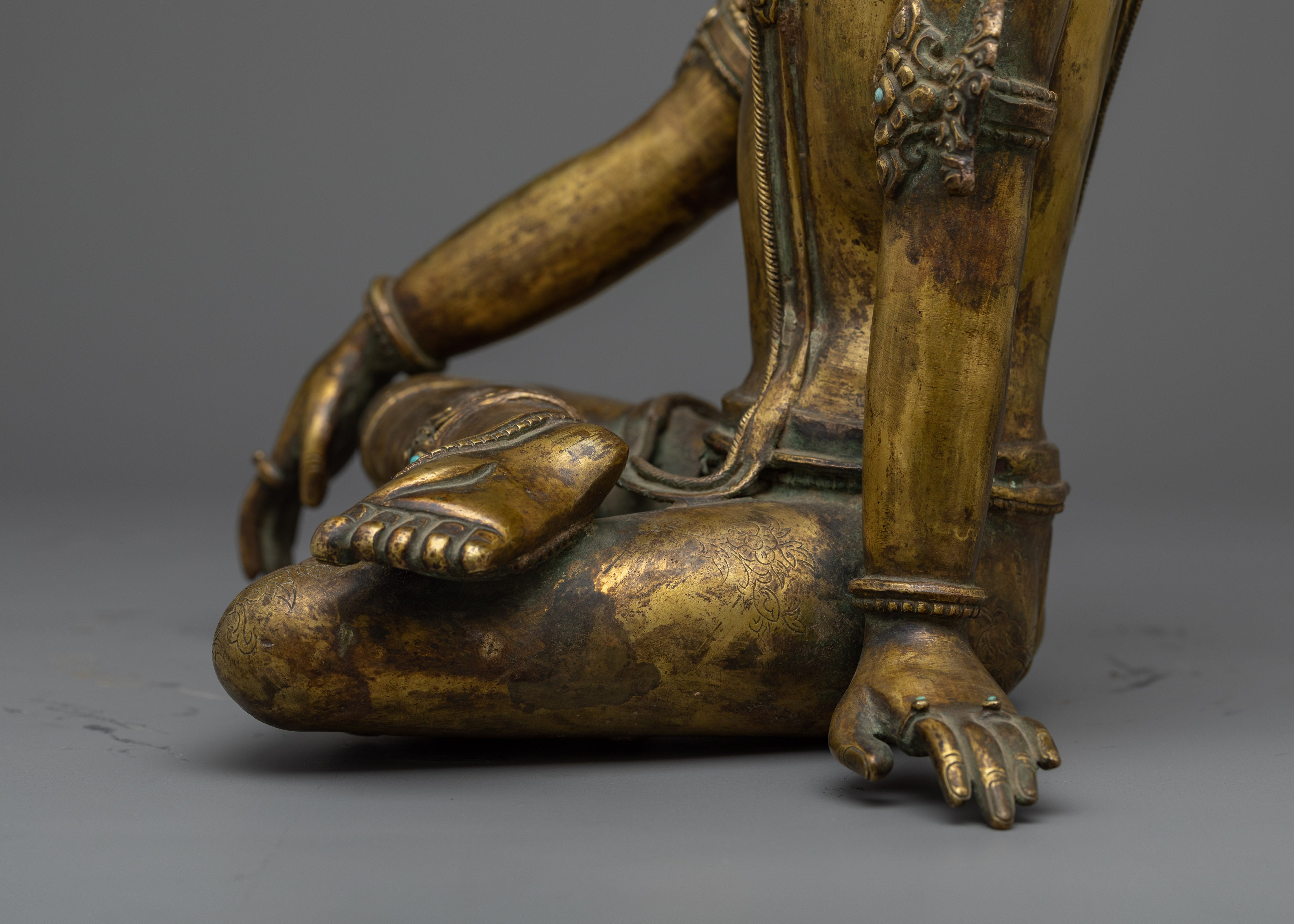 Buddhist Indra Statue | A Majestic Guardian in Golden Hue