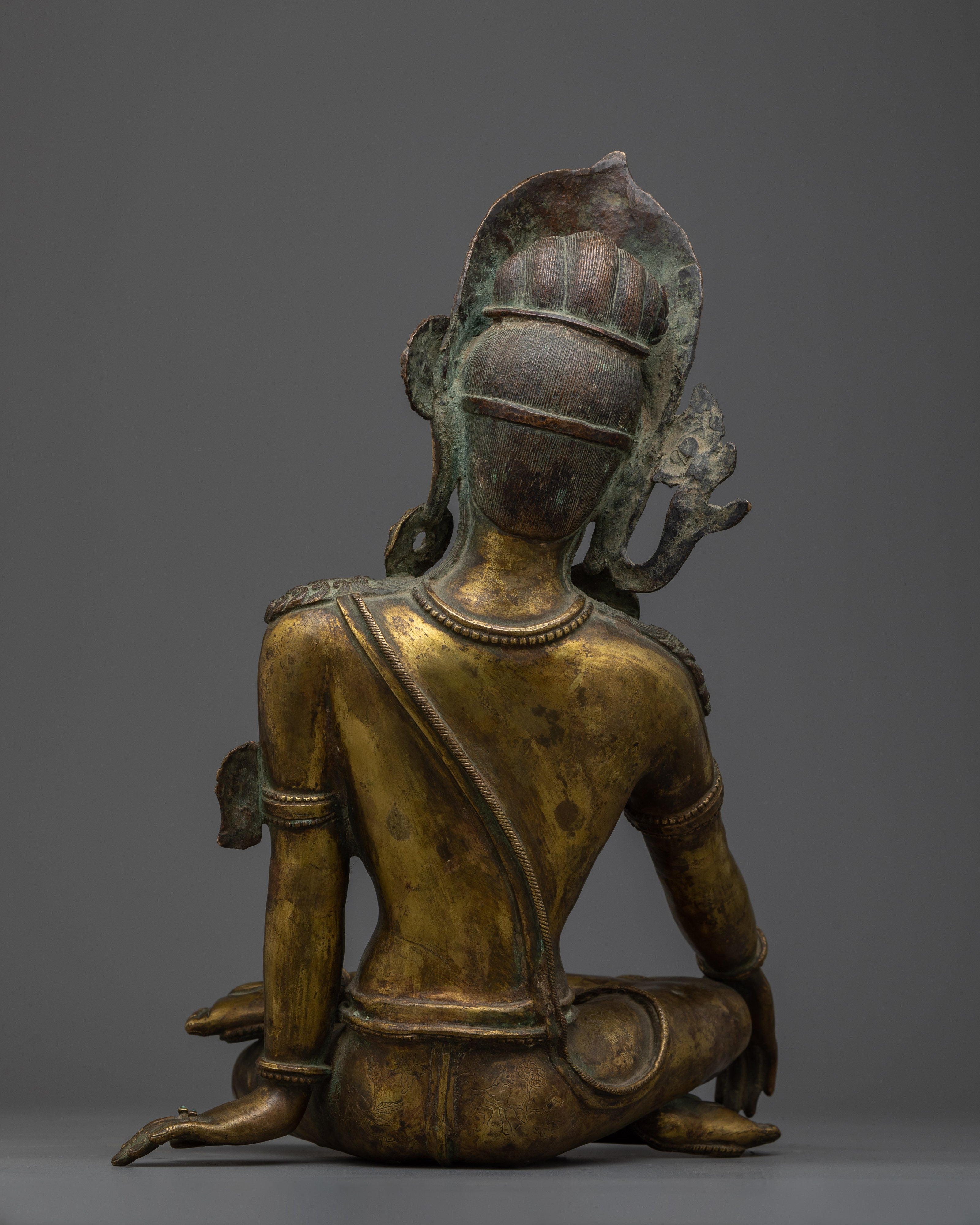 Buddhist Indra Statue | A Majestic Guardian in Golden Hue