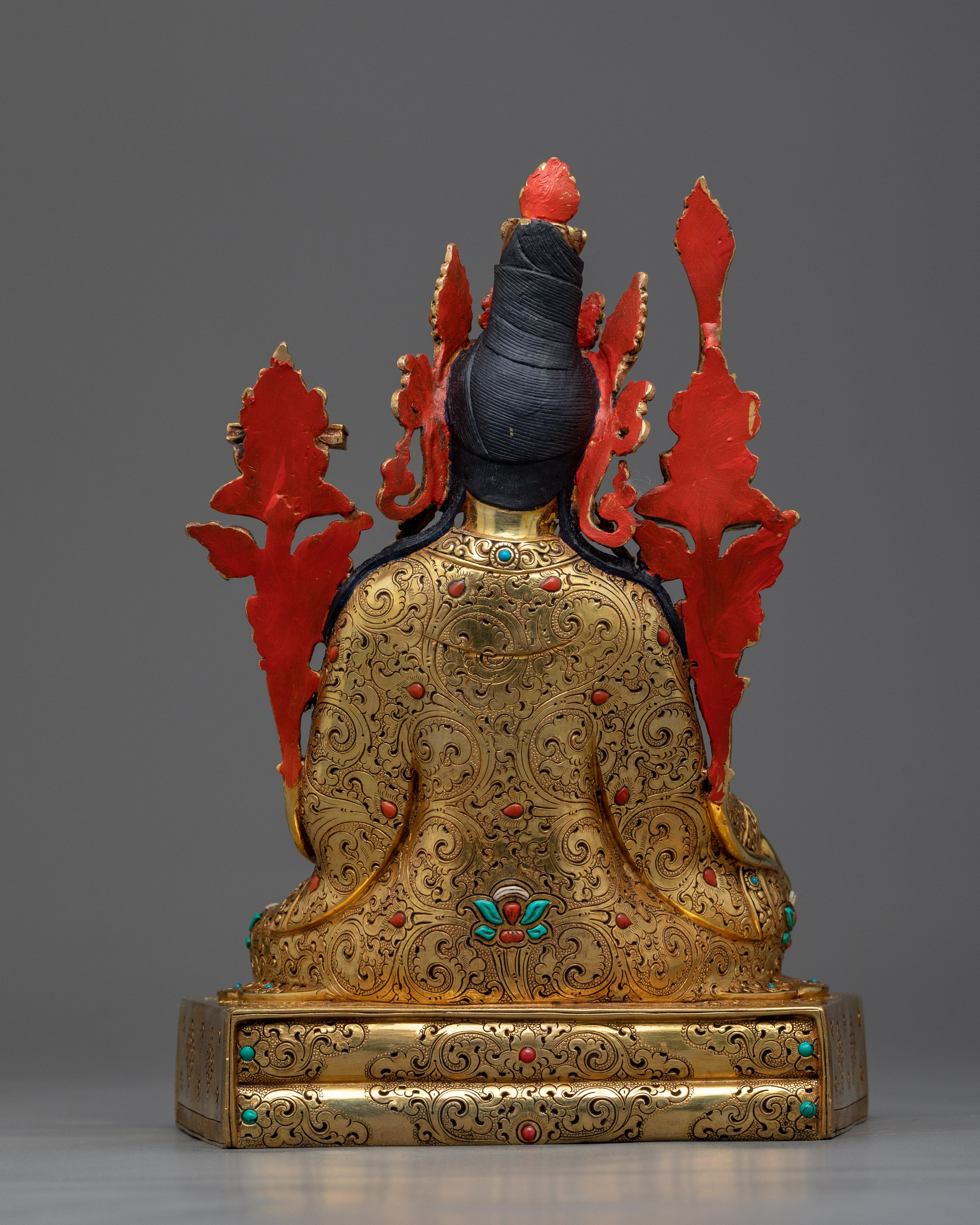 Guru Rinpoche with Trisong Detsen & Santaraksita Statue | The Founding Pillars of Tibetan Buddhism