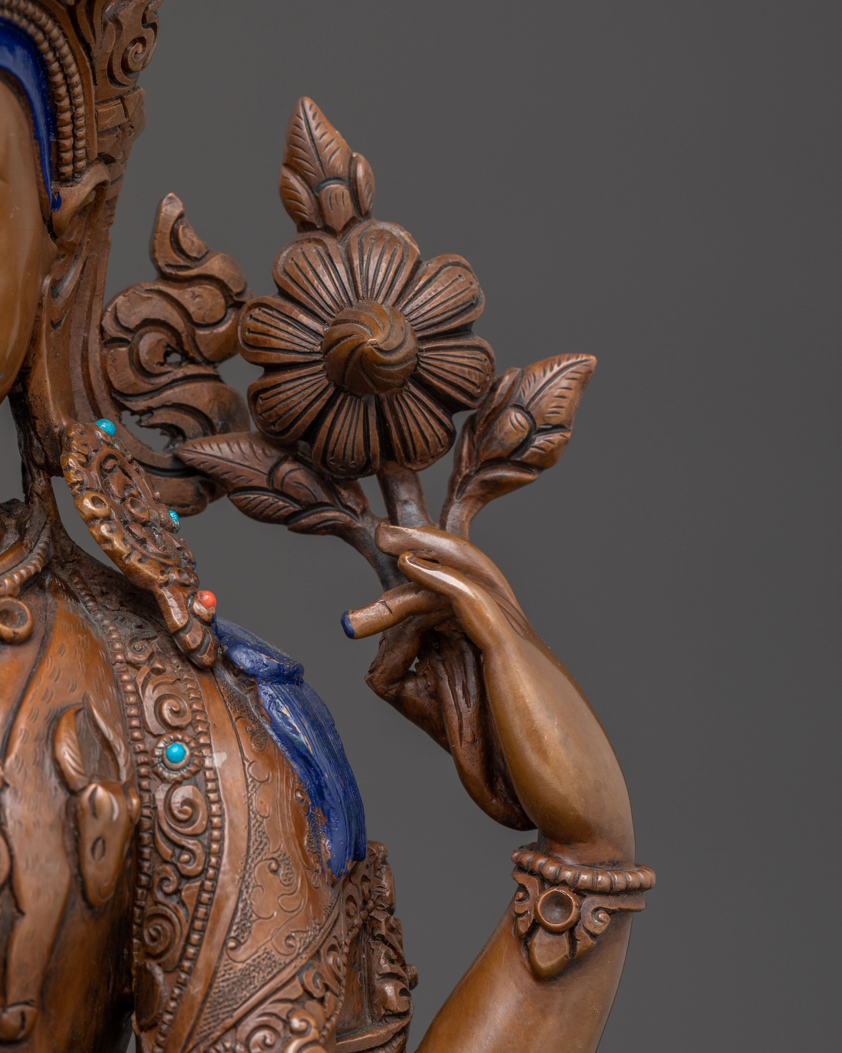Oxidized Handmade Statue of Bodhisattva Chenrezig | Guardian of Compassion