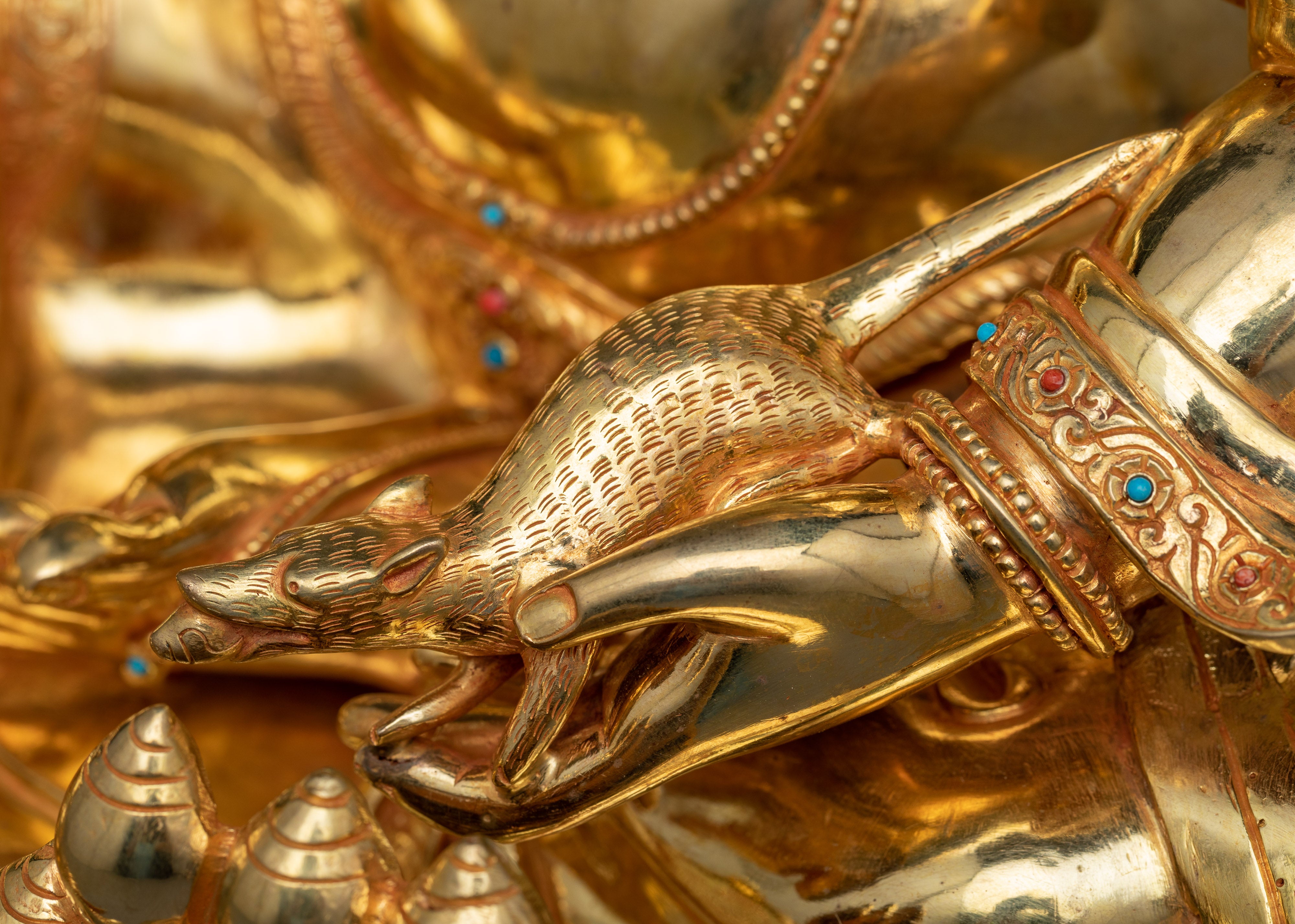 Yellow Dzambhala Sadhana Statue | Majestic Dzambhala Masterpiece