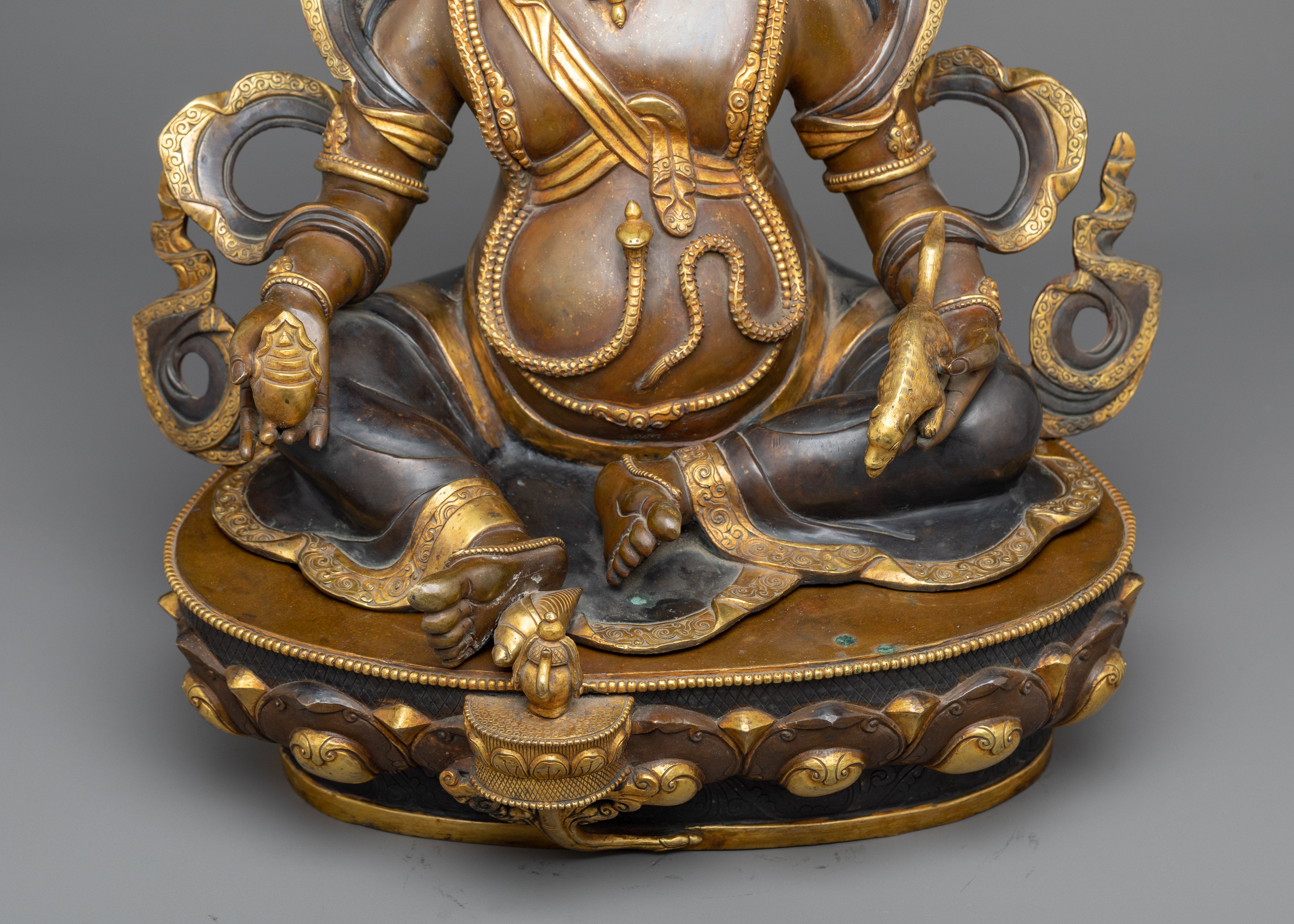 Yellow Dzambhala Mantra Statue | Experience the Richness of Buddhist Tradition