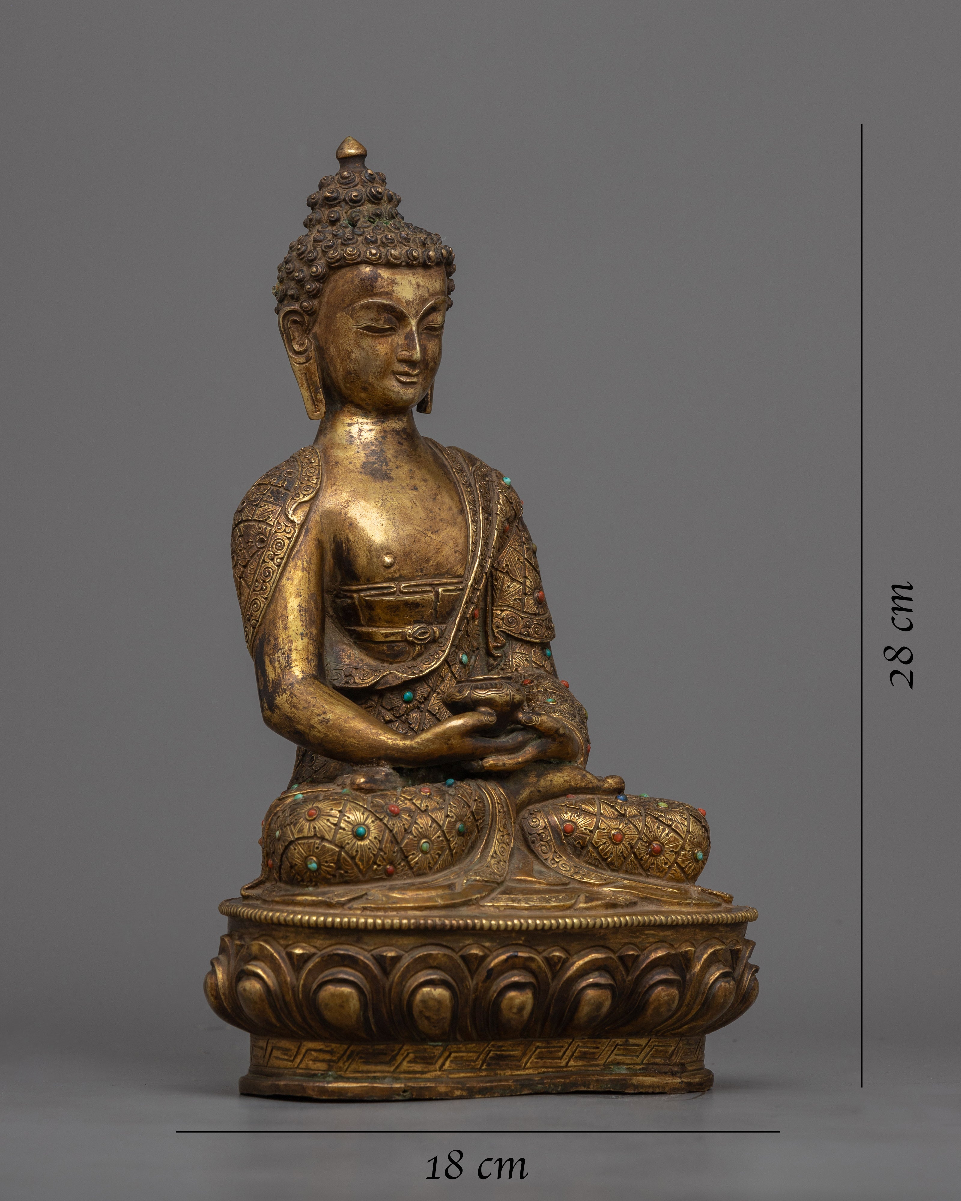 antique garden statue of Amitabha Buddha