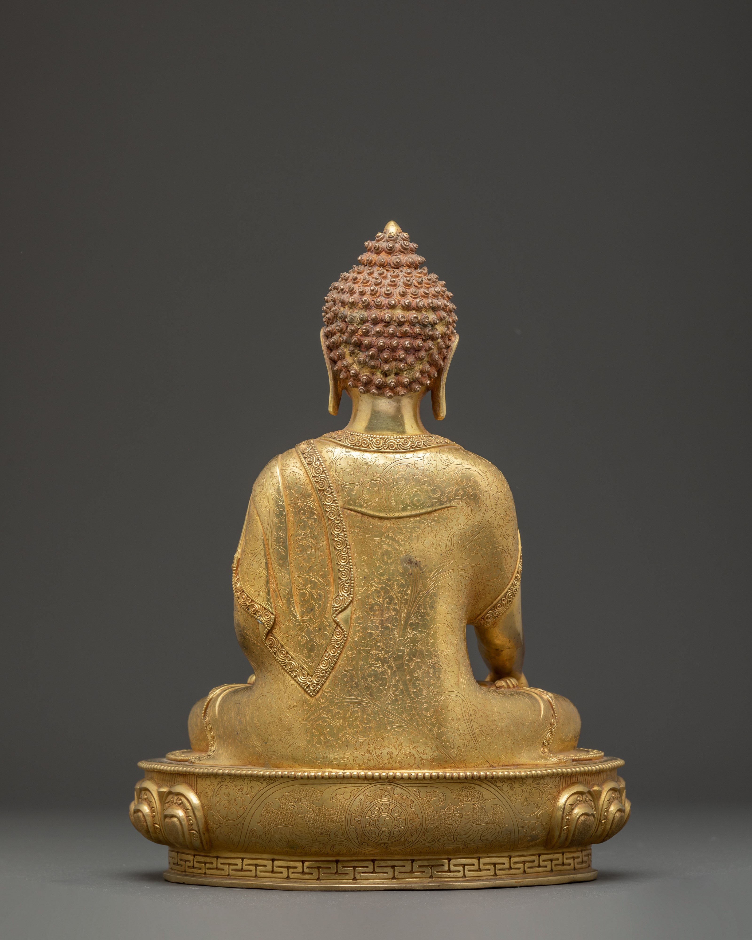 Handmade Tibetan Golden Shakyamuni Buddha Copper Art