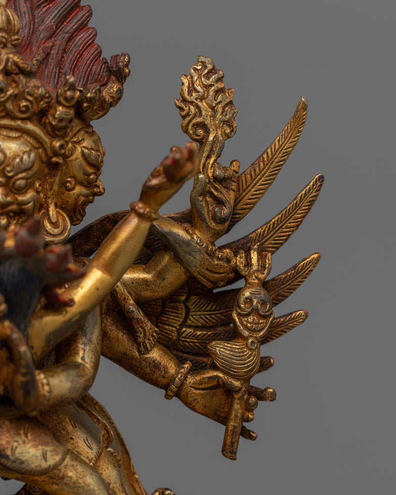 Antique Finish Vajrakilaya Statue | Wrathful Yidam of Deity