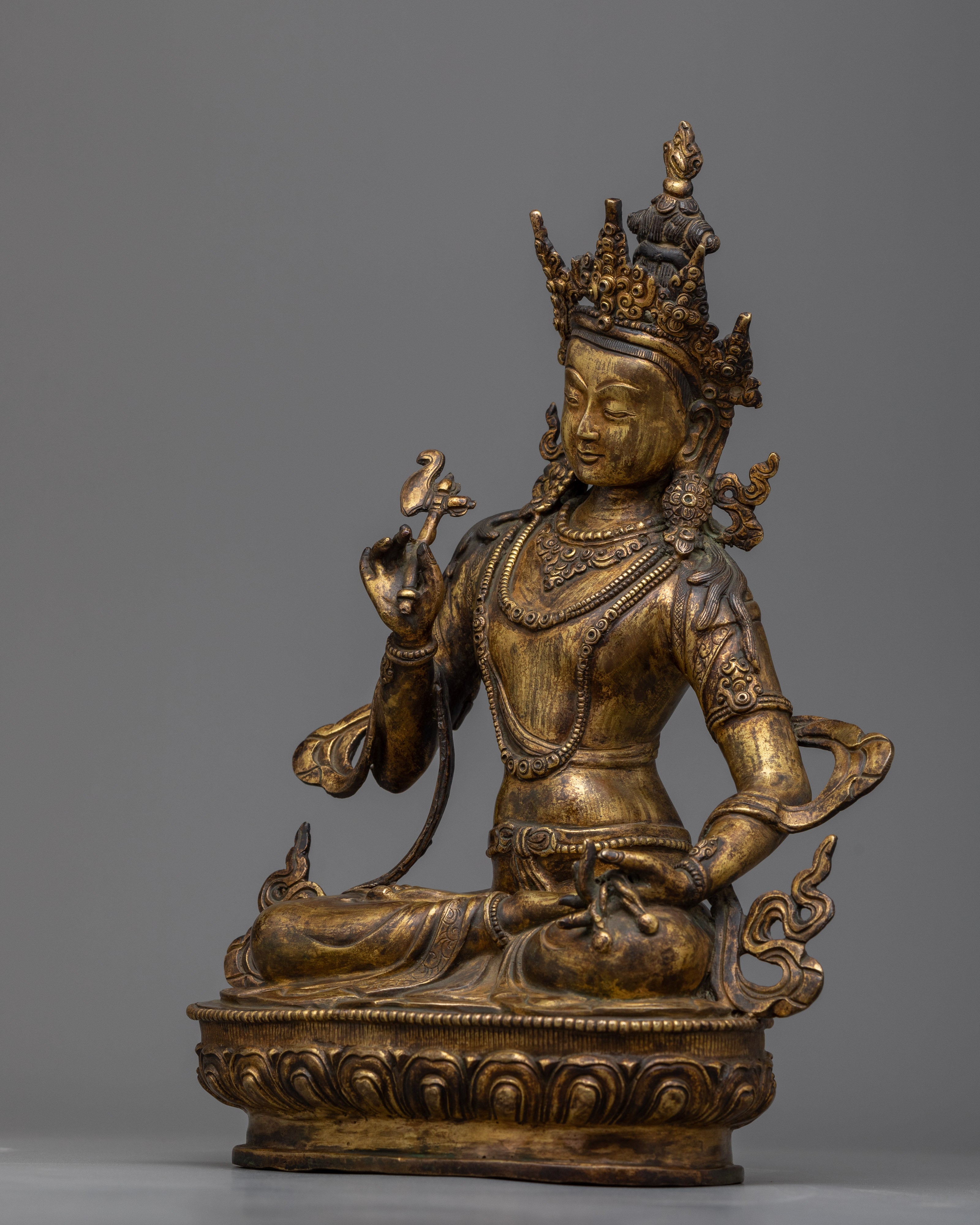 Antique Bodhisattva Statue | Handmade in Nepal in Traditional Art
