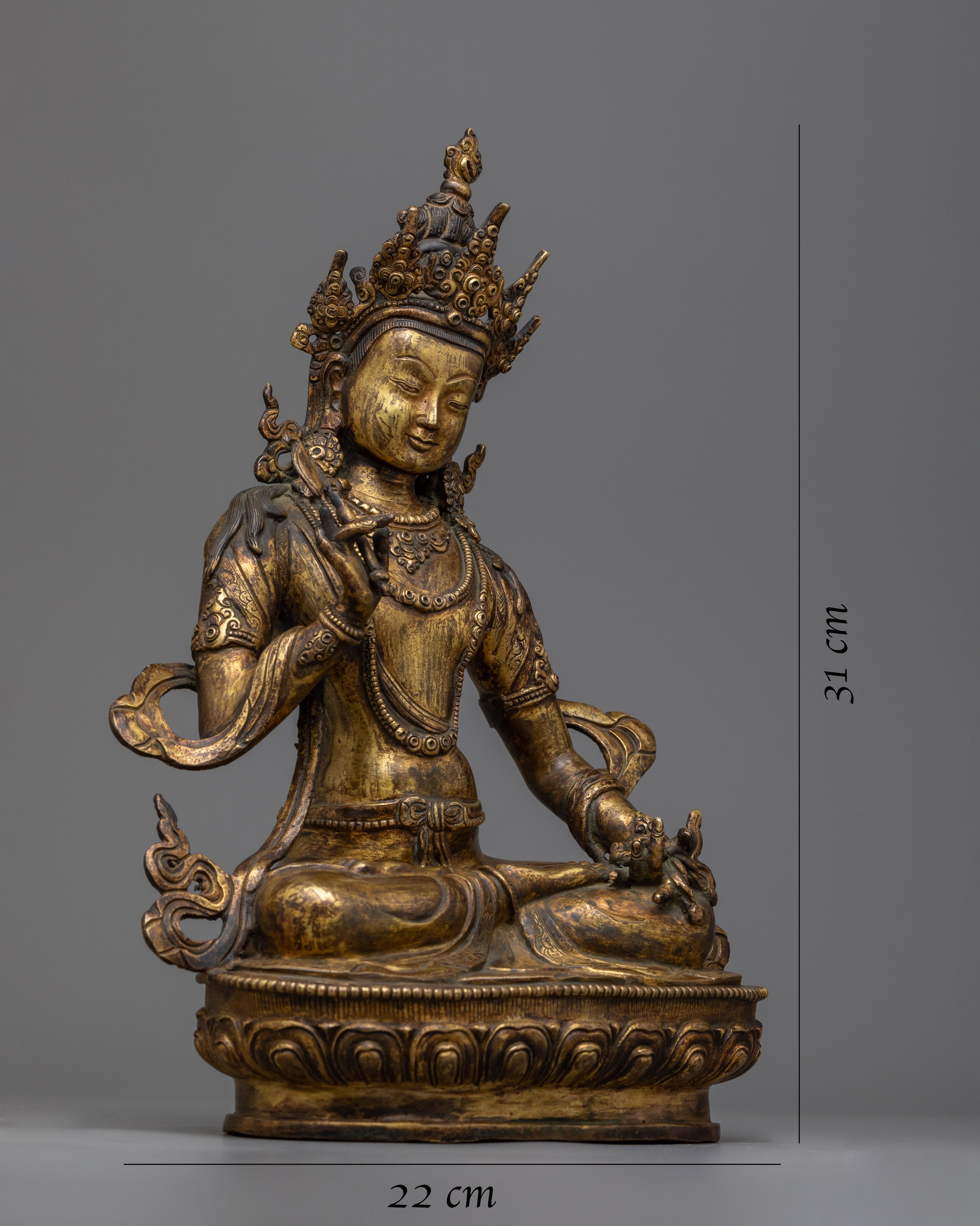 Antique Bodhisattva Statue | Handmade in Nepal in Traditional Art