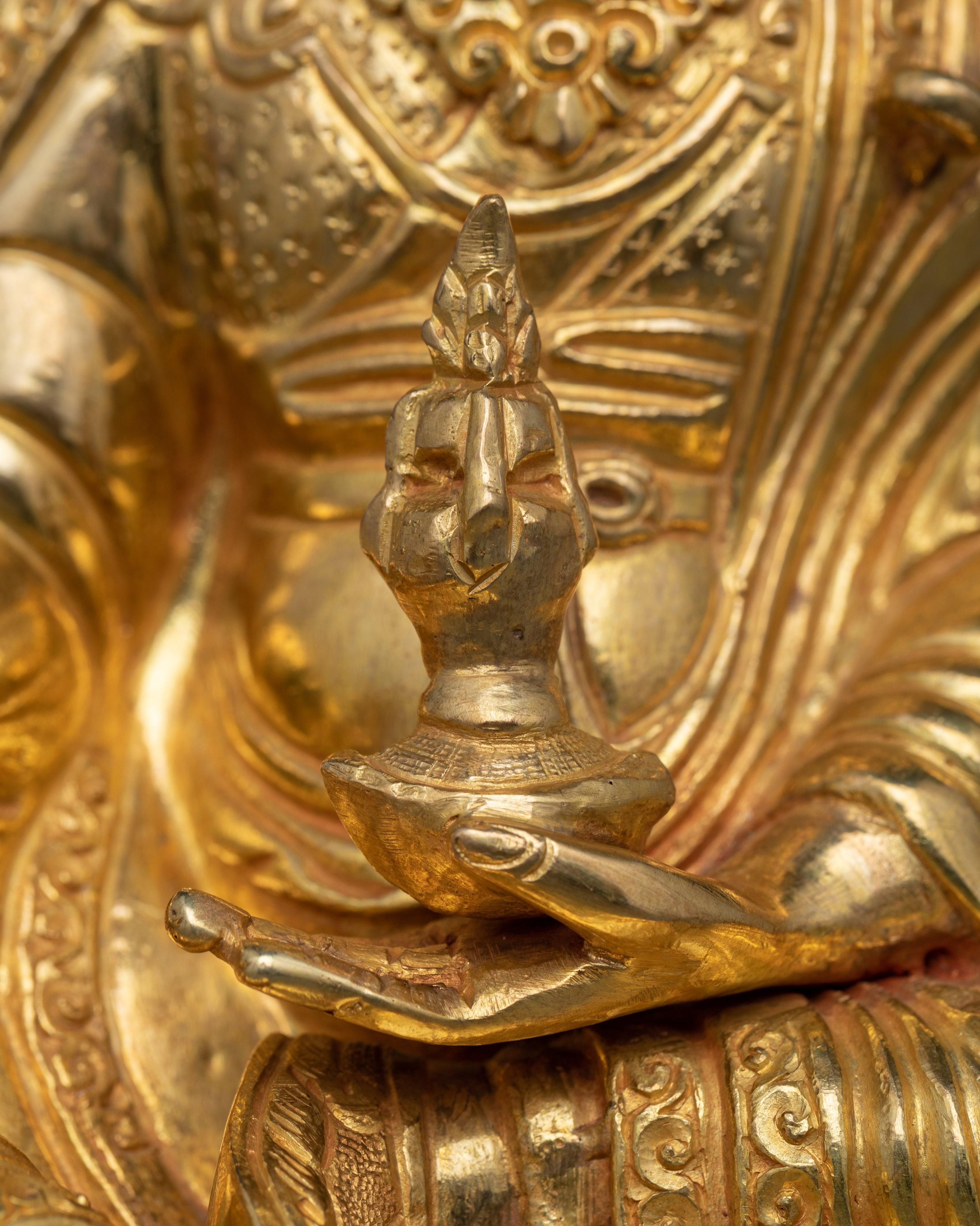 9 Inch Guru Rinpoche Statue | 24k Gold Gilded Artwork