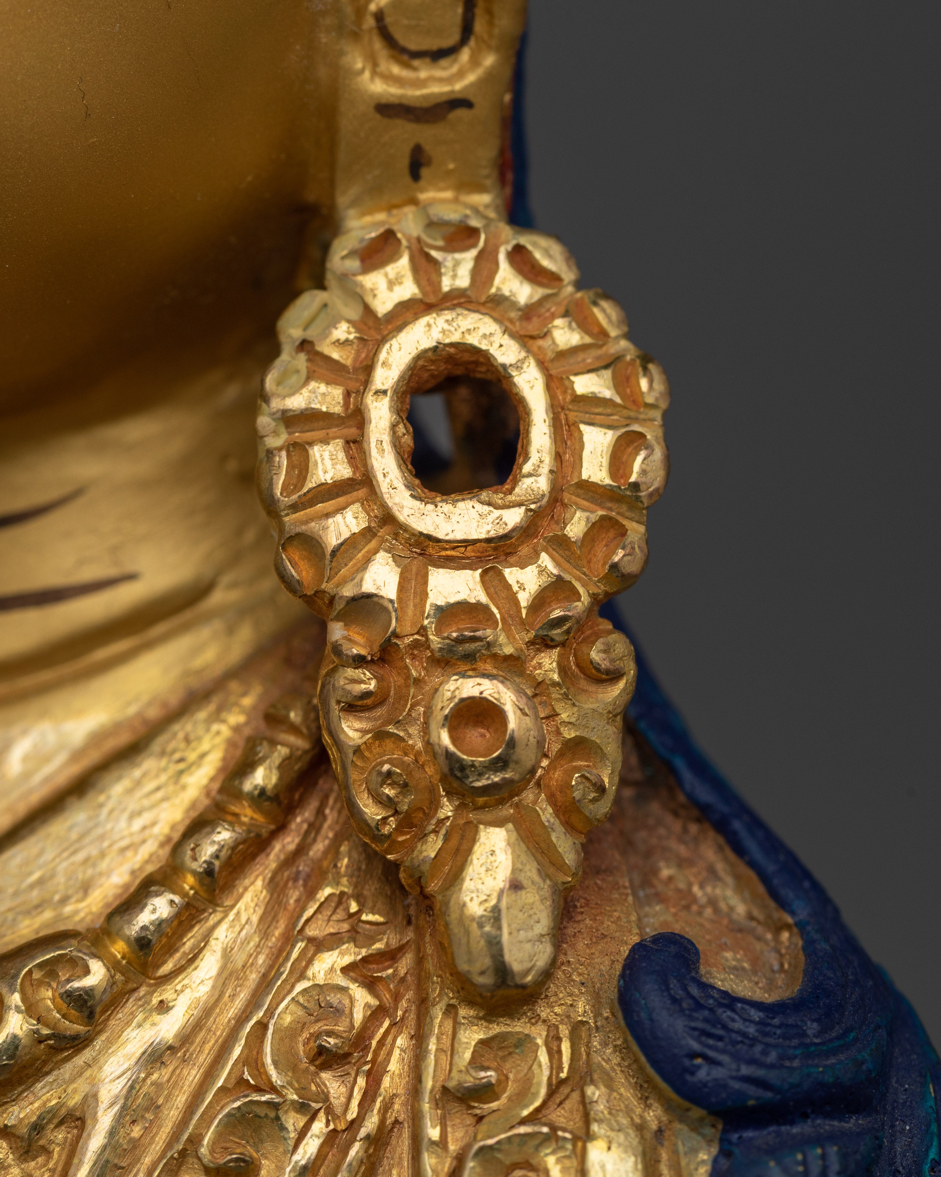 9 Inch Guru Rinpoche Statue | 24k Gold Gilded Artwork