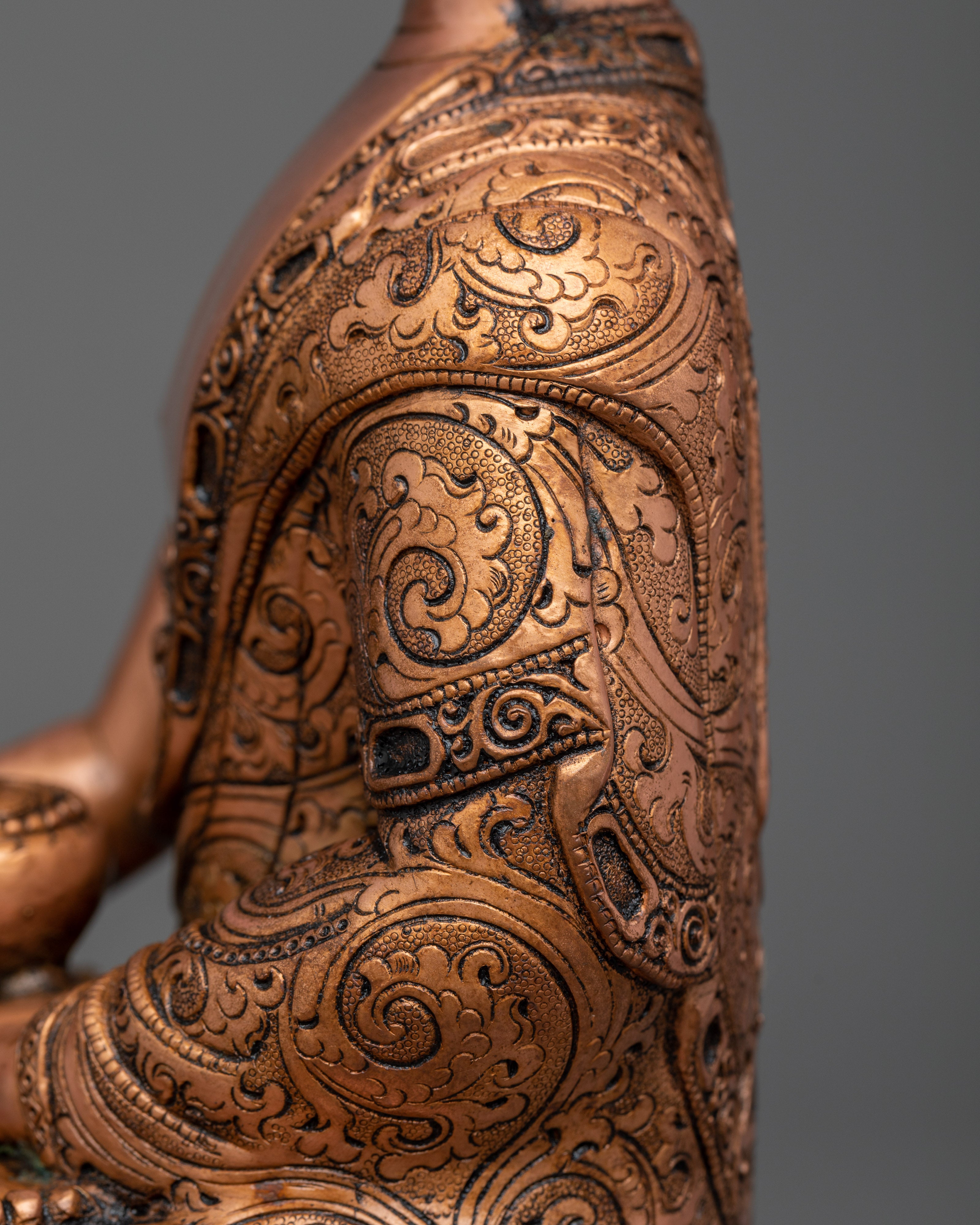 Shakyamuni Buddha Copper Statue | Antique Finished Hand-crafted Artwork