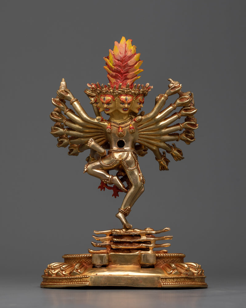 Hevajra Statue | 24k Gold Gilded Copper | Spiritual Shrine Centerpiece